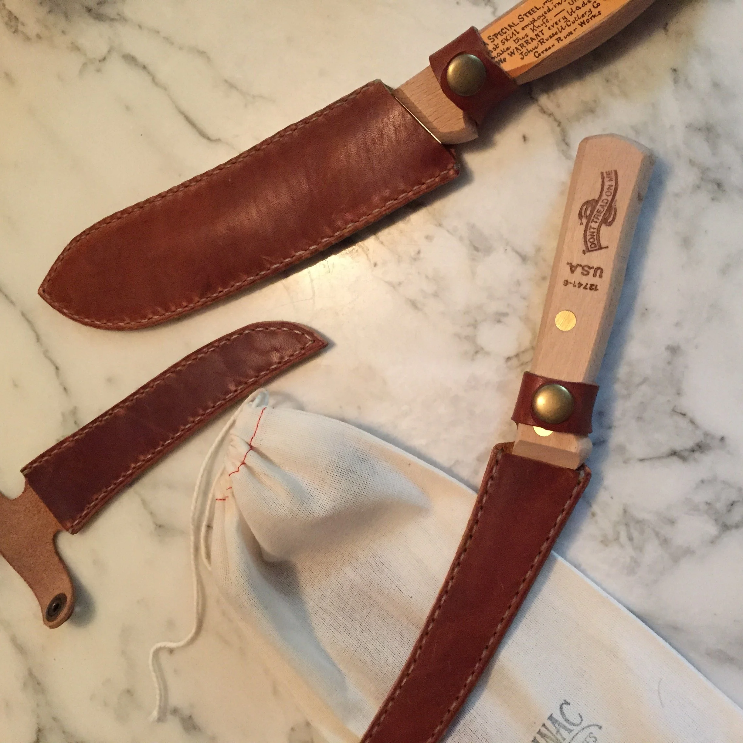 Small batch of custom fitted knife sheaths.