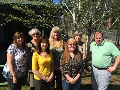 The Plumas COE group: Cherie Whipple, Carla Hamilton, Rhonda Breaux, Laurie Pendray, Pat Brooks, Yvonne Bales, Casey Harding