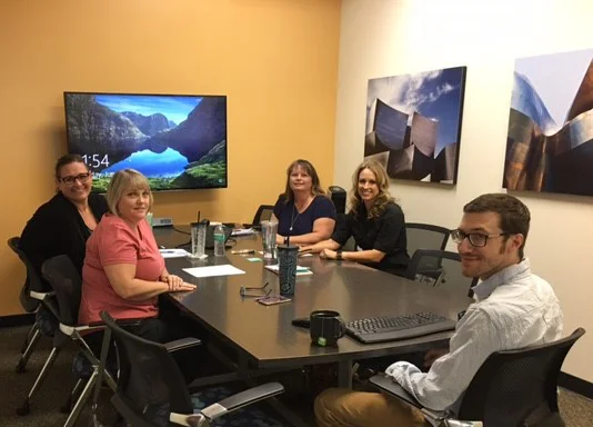 Pictured from left to right: Michelle Baker, Administrative Assistant; Noelle DeBortoli, Director, Human Resource Services; Chinny Clawson, HR Analyst; Lourie Larcade, Business Services Support Specialist; and Brian Stokes, Software Support Analyst, Escape Technology.
