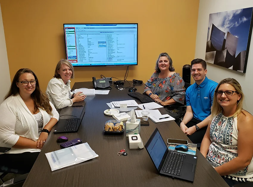 Pictured left to right: Shawndra Rentschler, Business Information Systems Support Specialist with Solano COE; Lora Sutherland, Escape Support Analyst; Terri Hammond, Escape Training Manager; Cole Herrin, Escape Support Analyst; and Michelle Mallory, Business Information Systems Support Coordinator with Solano COE.
