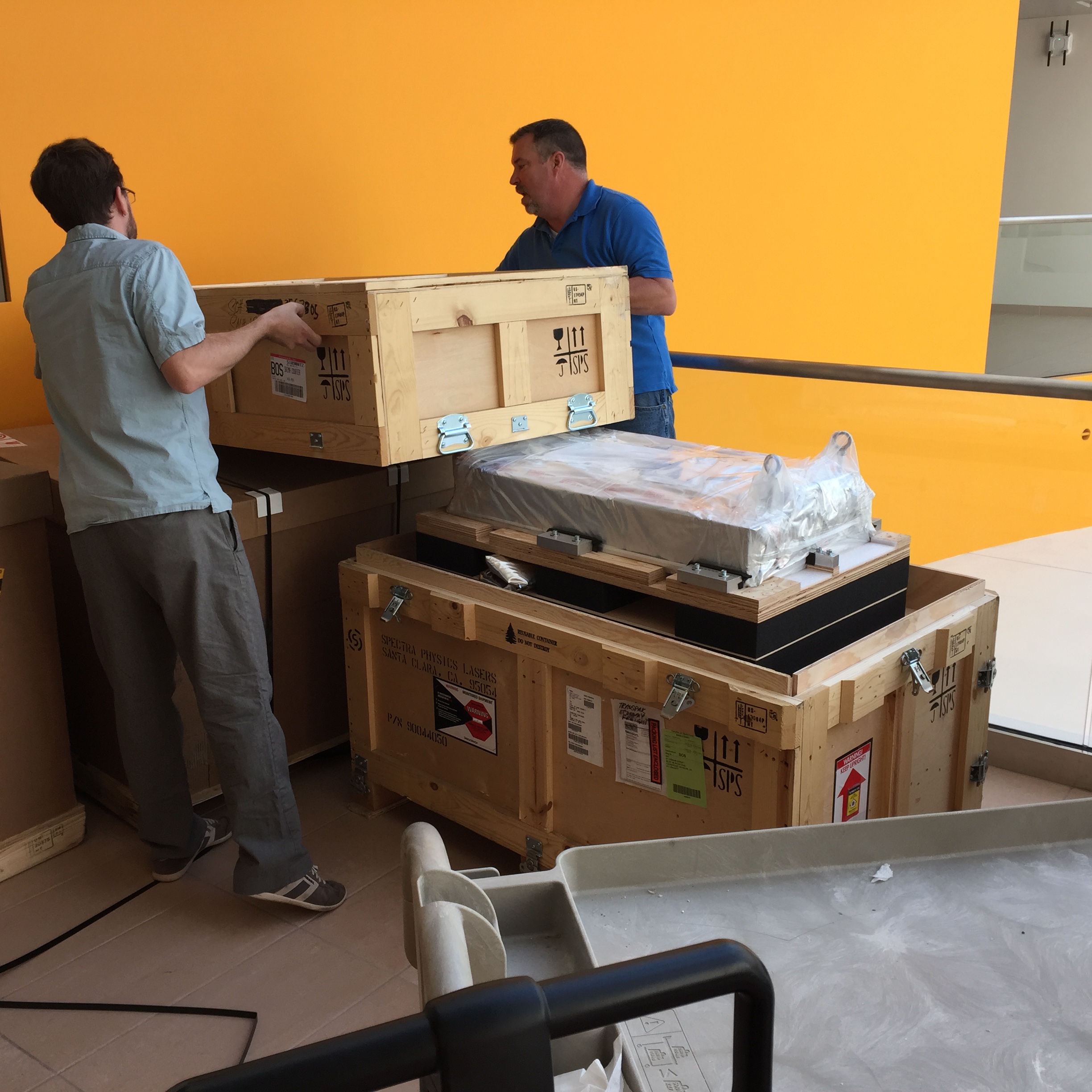 Uncrating with our fantastic installer Sean.