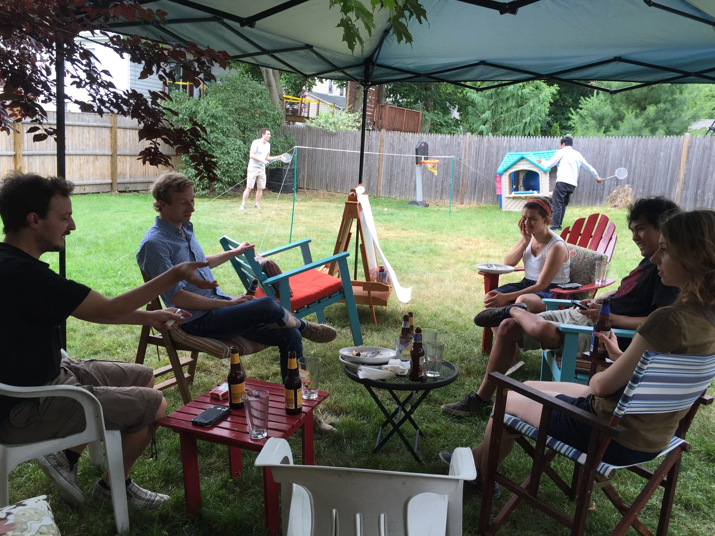 BBQ, beverages, and badminton.