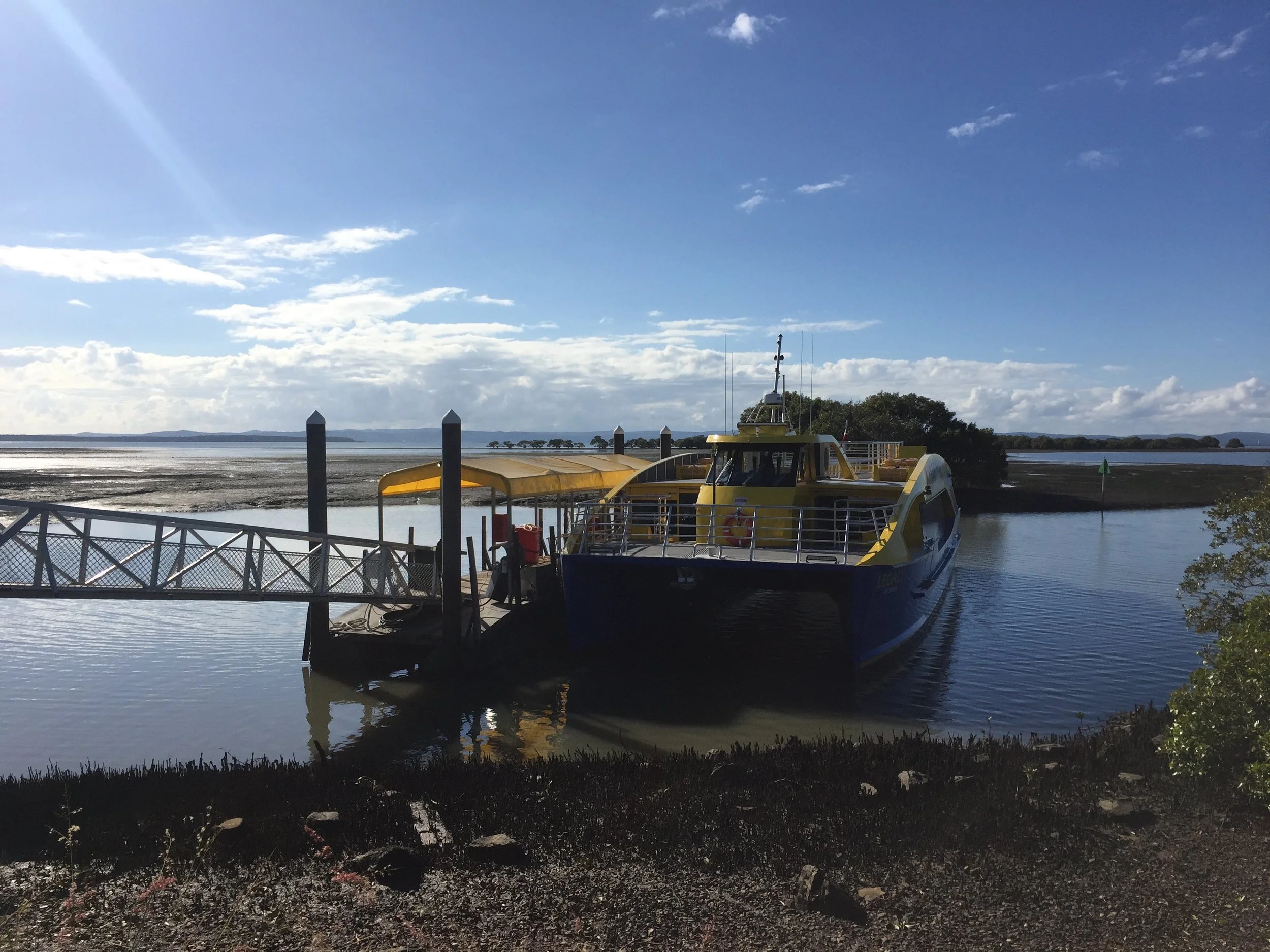 ... then a ferry out to the island from Brisbane...