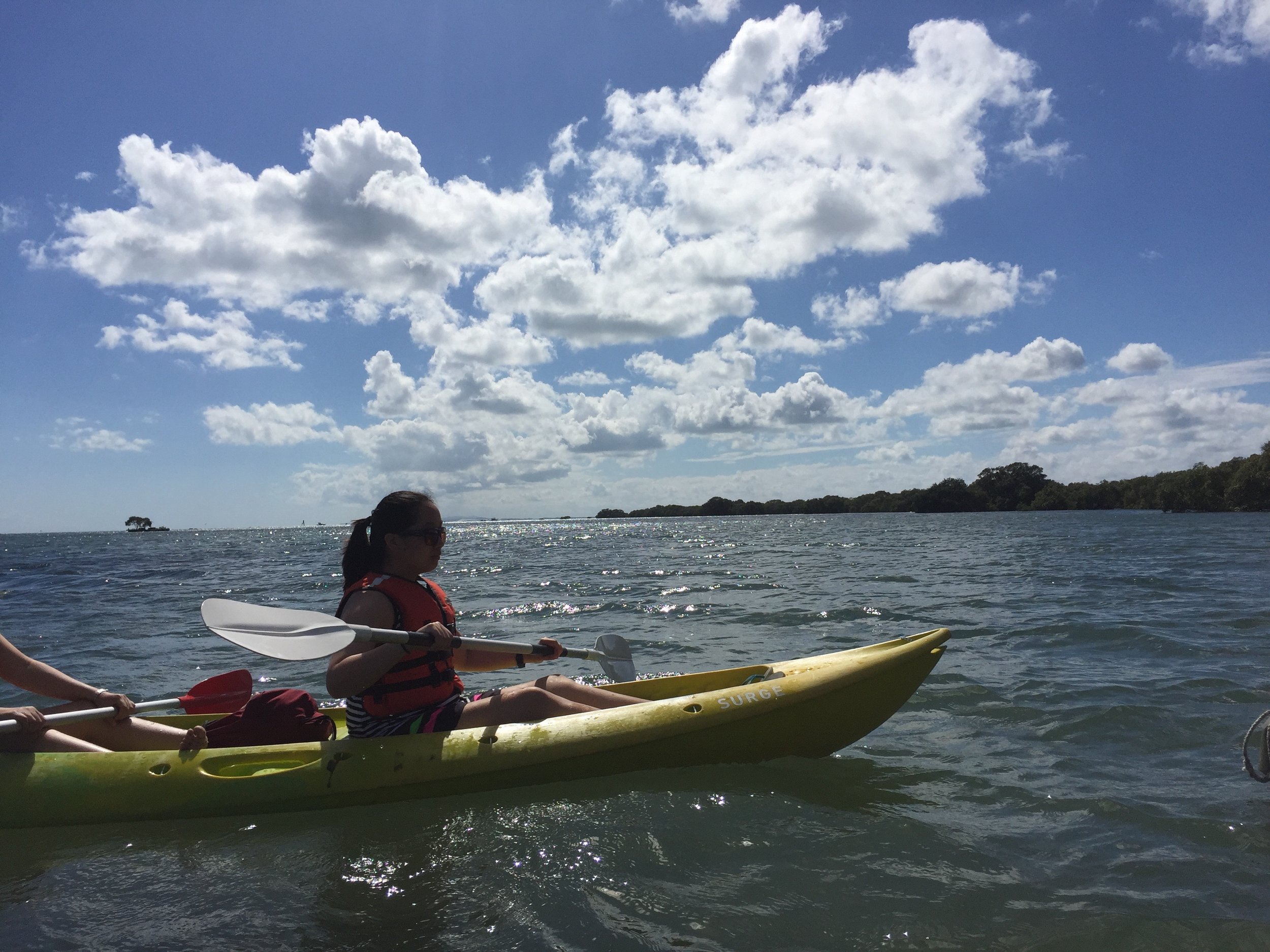 ... and right into a kayak...