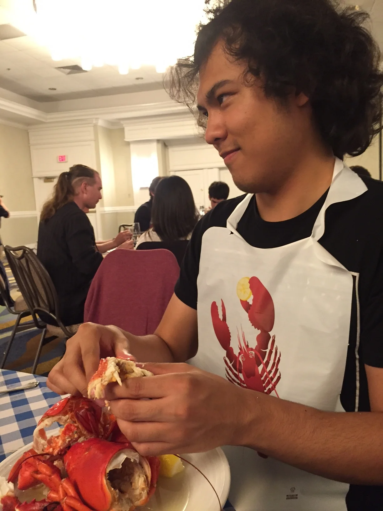 "Is that really your fourth lobster?"