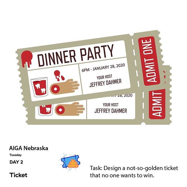 A not so golden ticket for @aiganebraska #aigadesignflex 
#illustration #design #aiga #aigane #dinnerparty