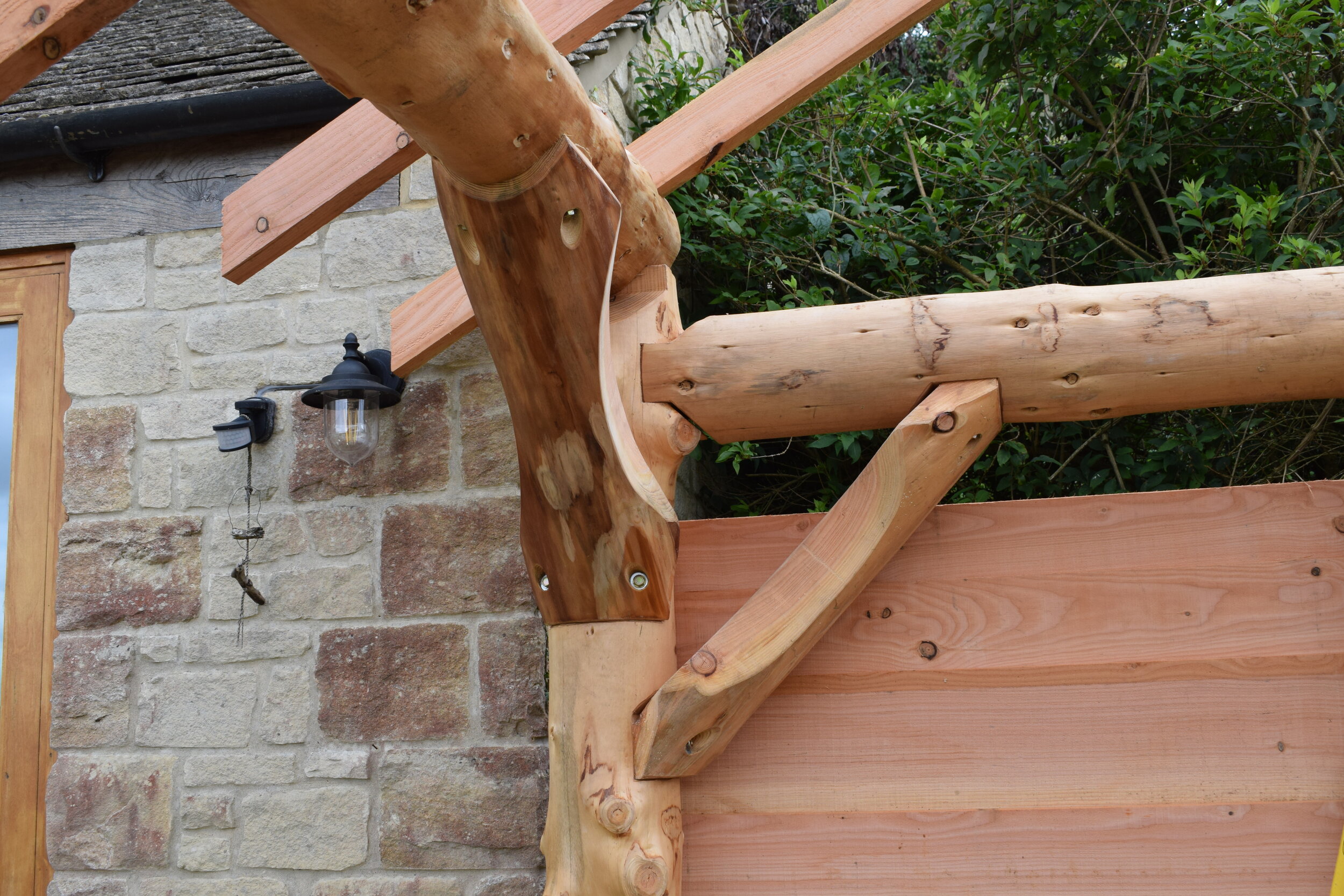 8 Pergola Gazeebo Roundwood Design Timber framing Larch Self build Eco build Shingles Carpentry Bristol Stroud UK.JPG
