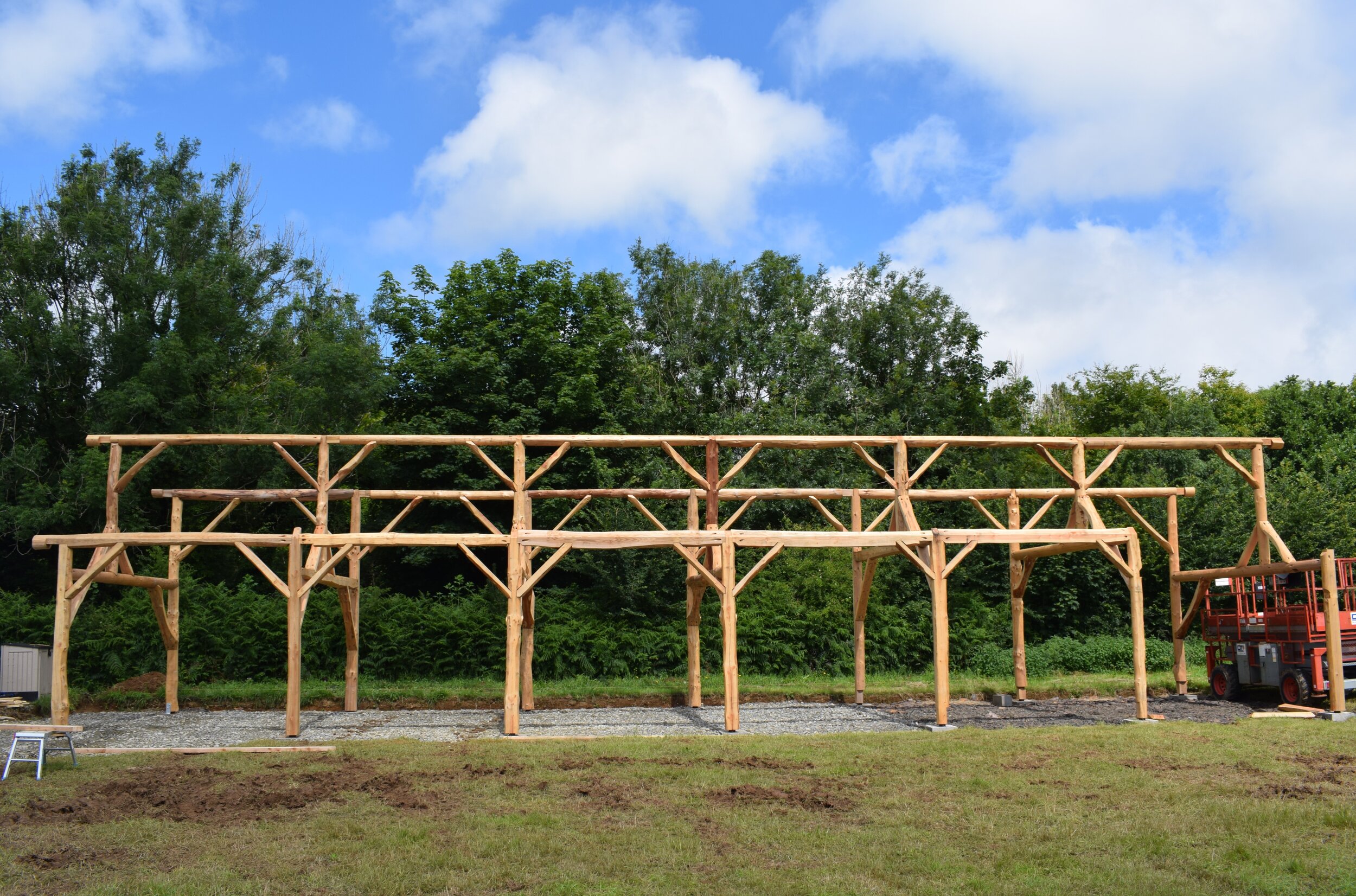 Roundwood Design timber frame Pembrokeshire Timber framing Larch Bristol Eco Self build Round pole Carpentry Oak Frame 2.JPG