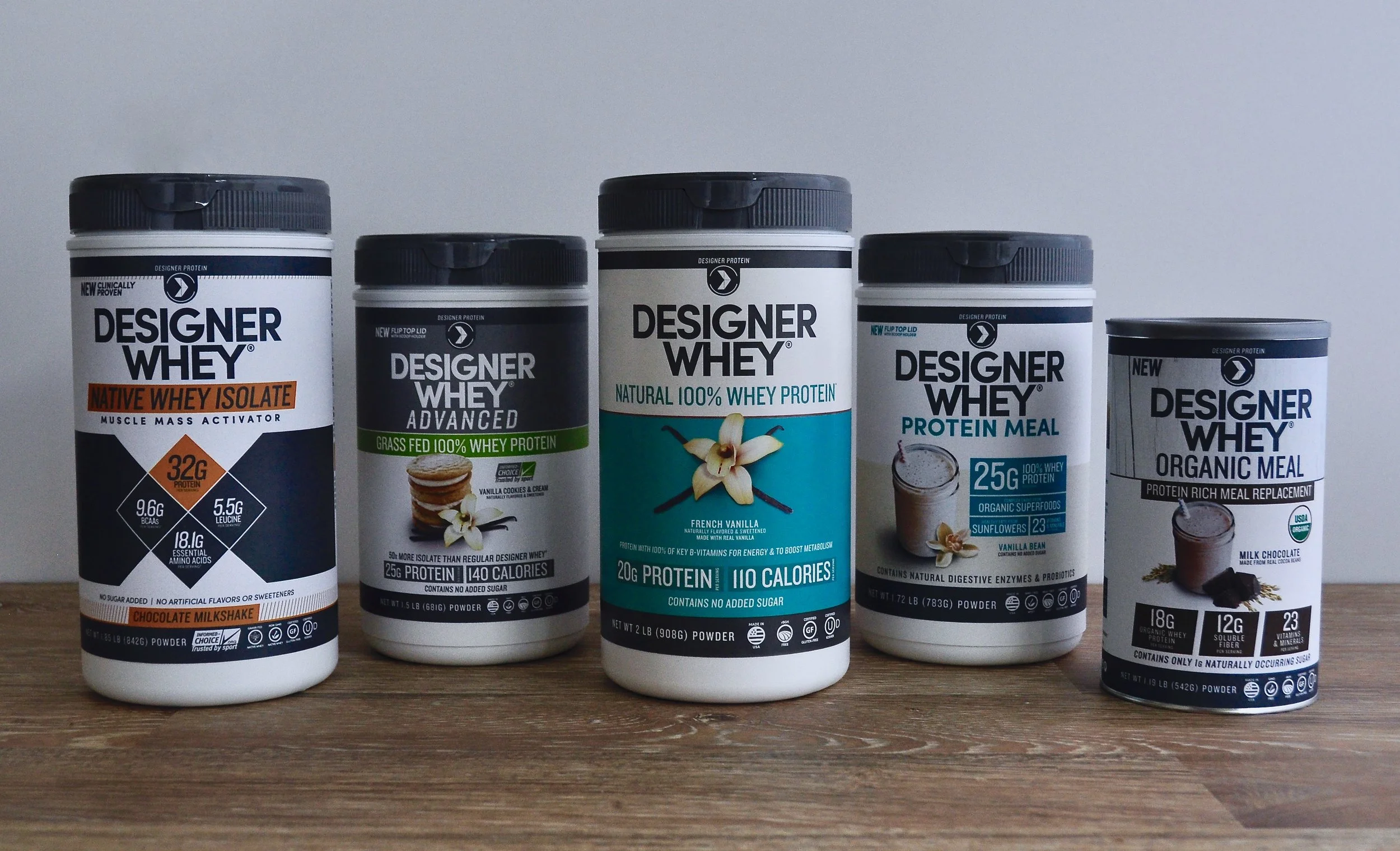 Designer Whey family - collaborated on front panel design, in charge of designing back and nutritional panel layouts.