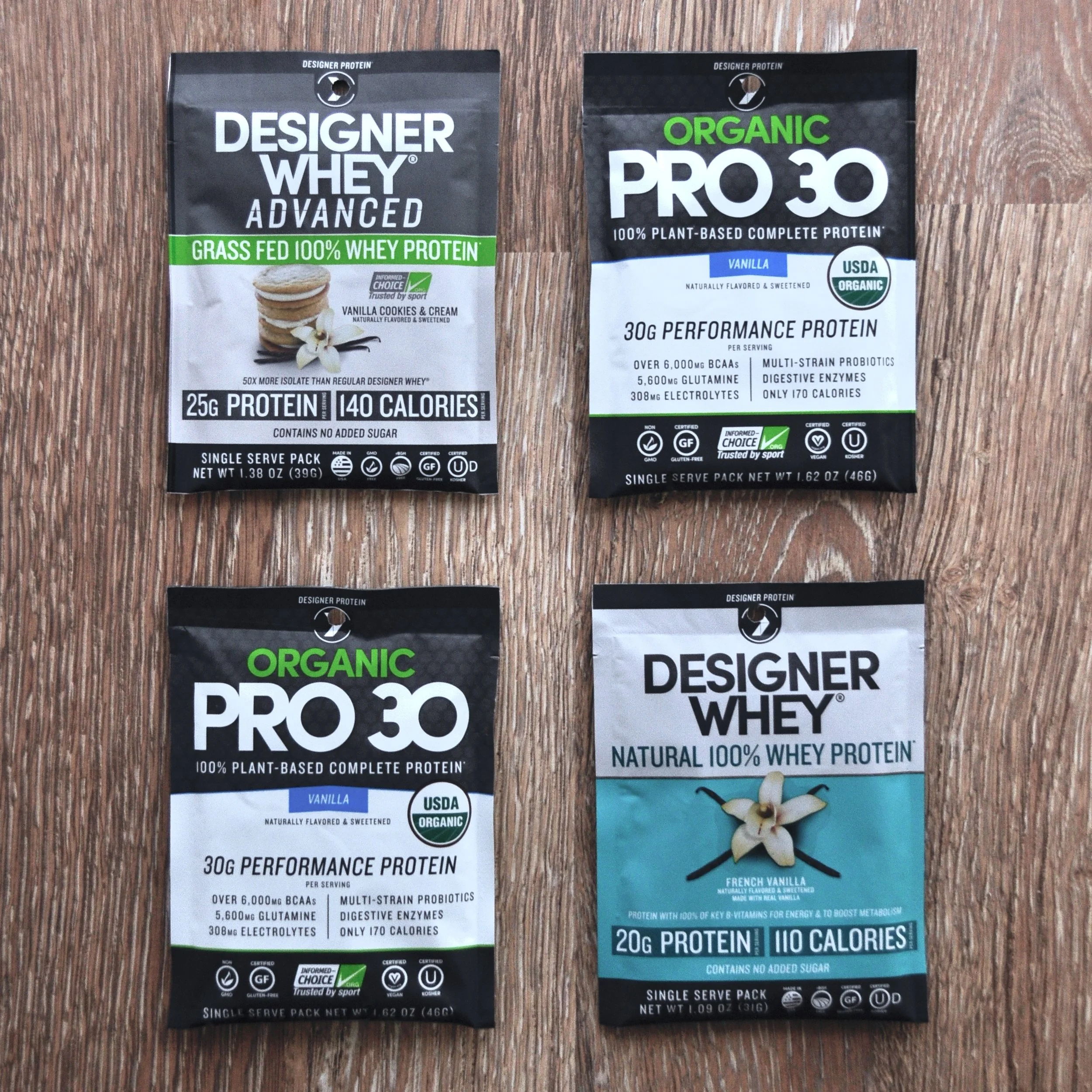 Single Serve Packs - adapted layouts from original canister/jar labels