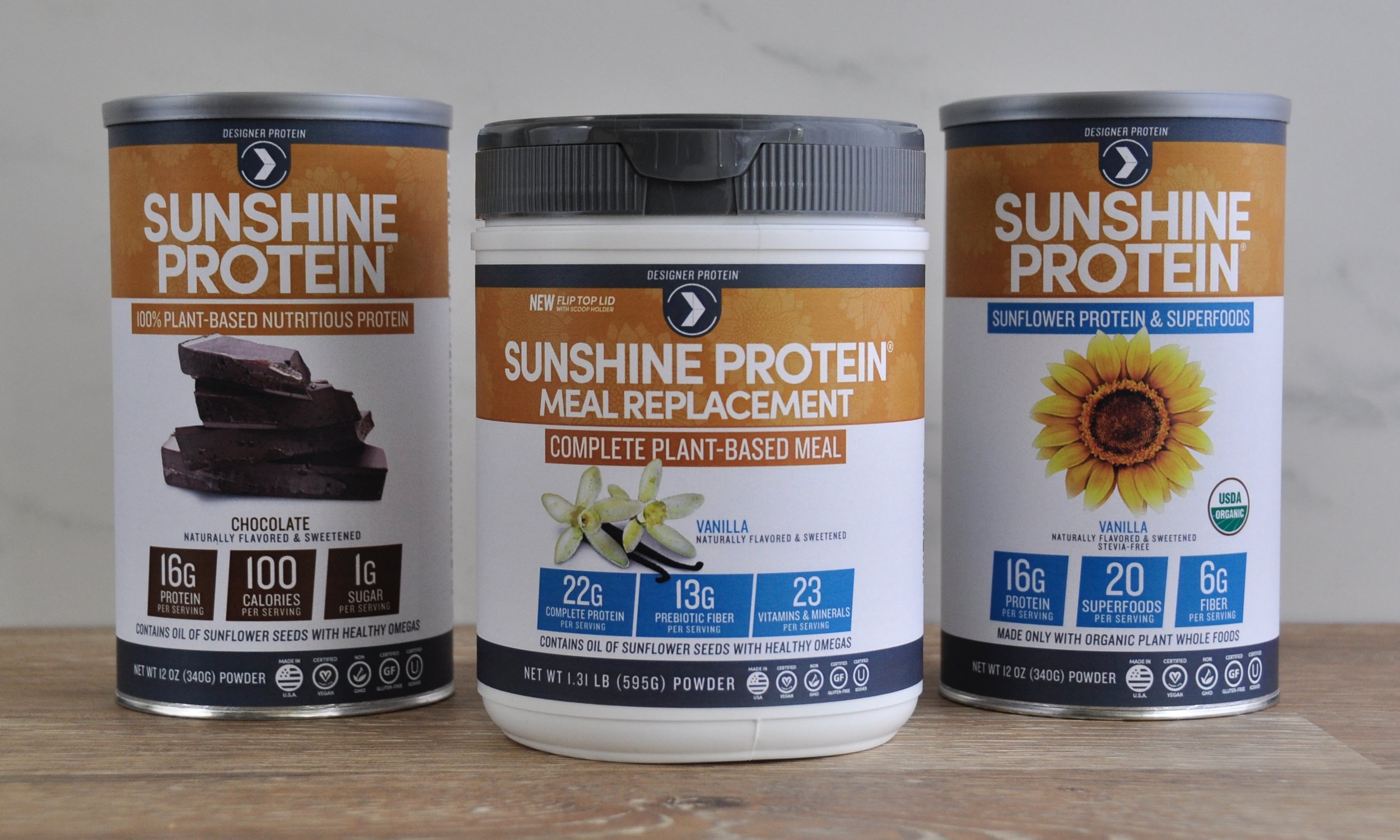 Sunshine Protein Family - collaborated on front panel design, in charge of designing back and nutritional panel layouts.
