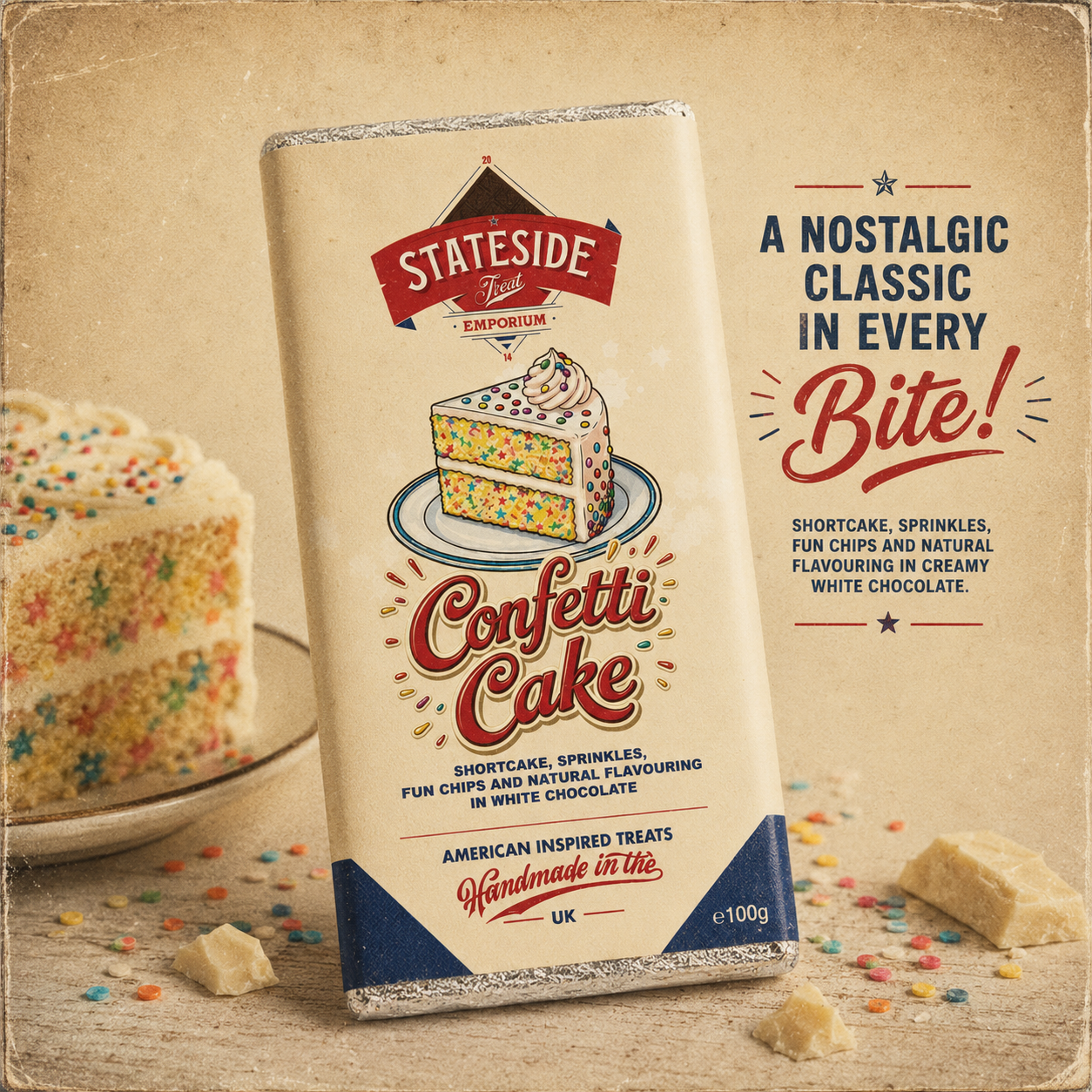 Confetti Cake White Chocolate Bar