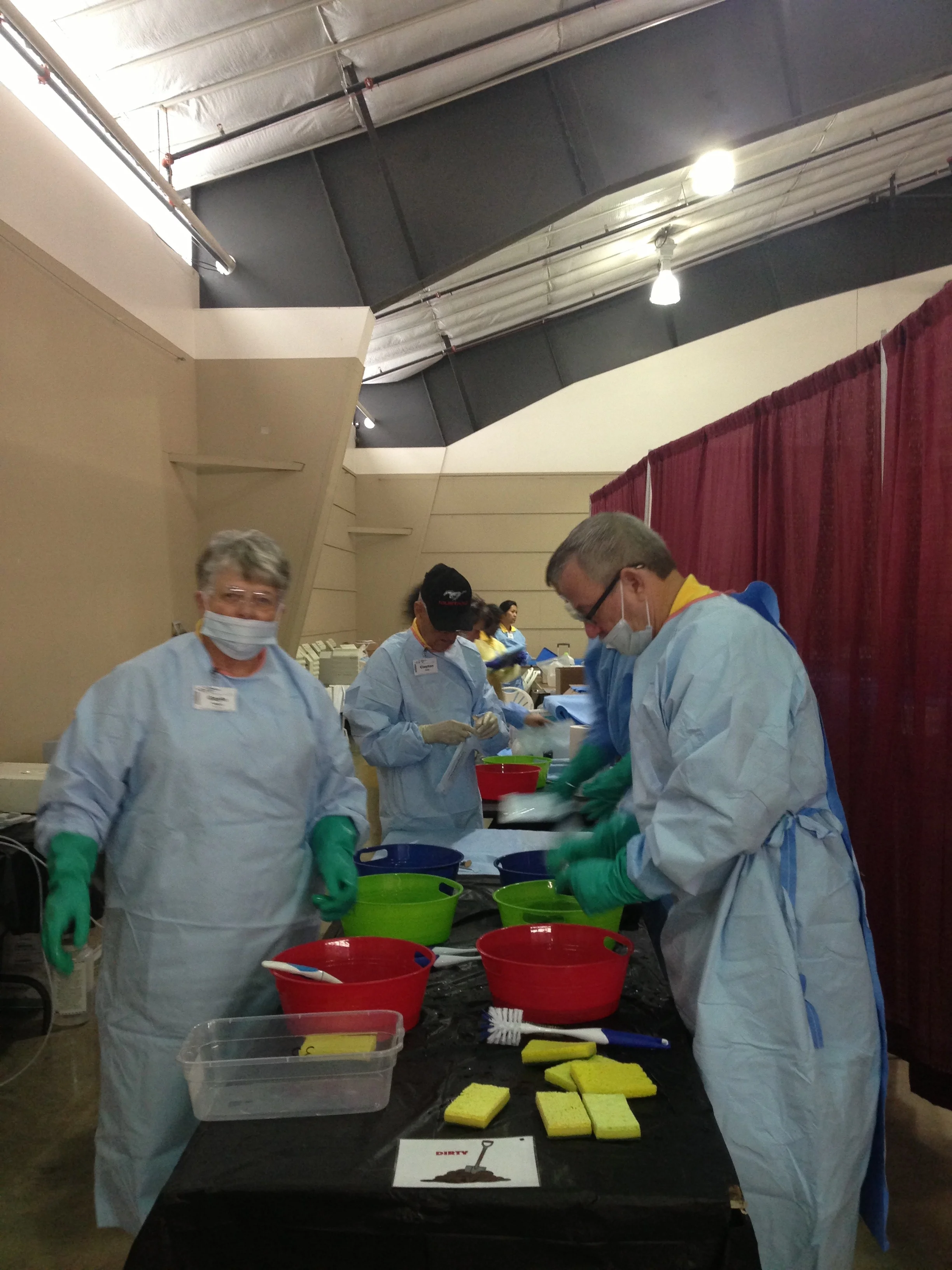 Cleaning station at Pathways to Health 2015
