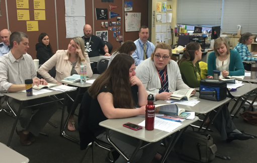 Teachers at "Help for Billy” book study