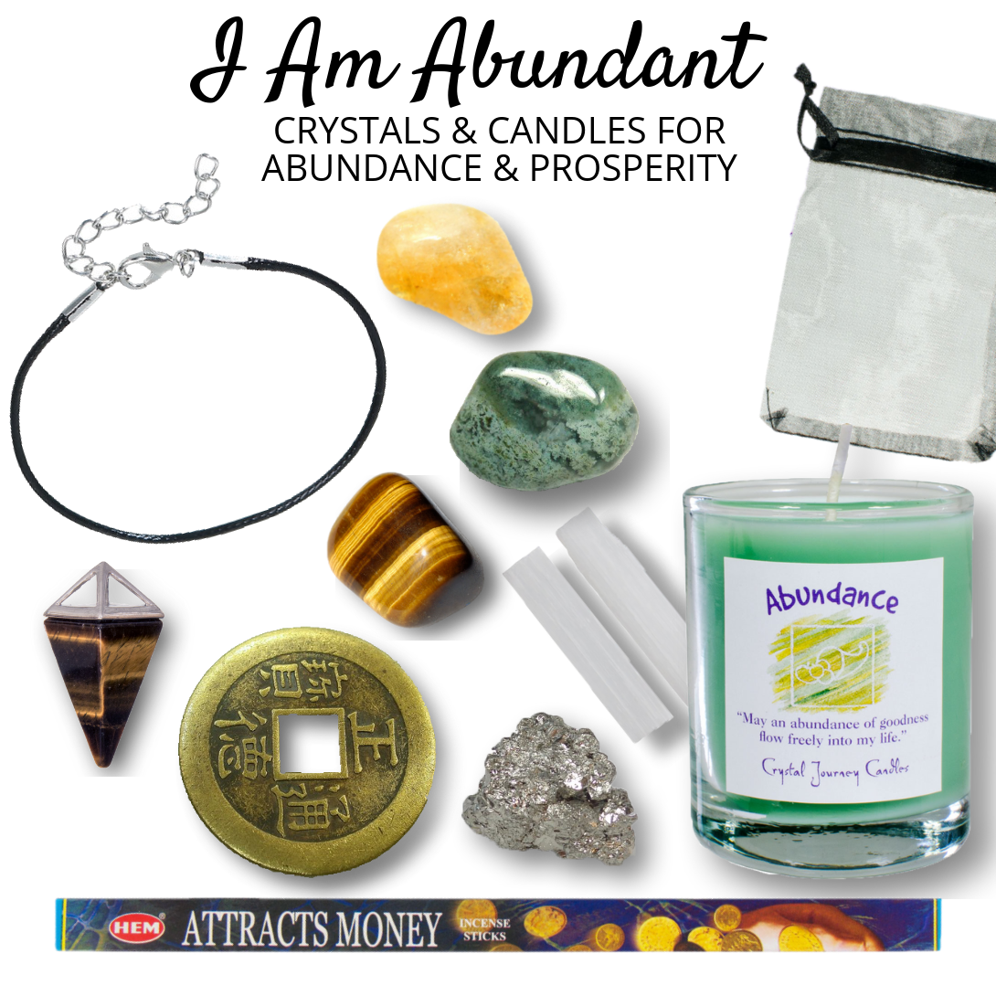 I Am Abundant: Crystals & Candles for Abundance & Prosperity