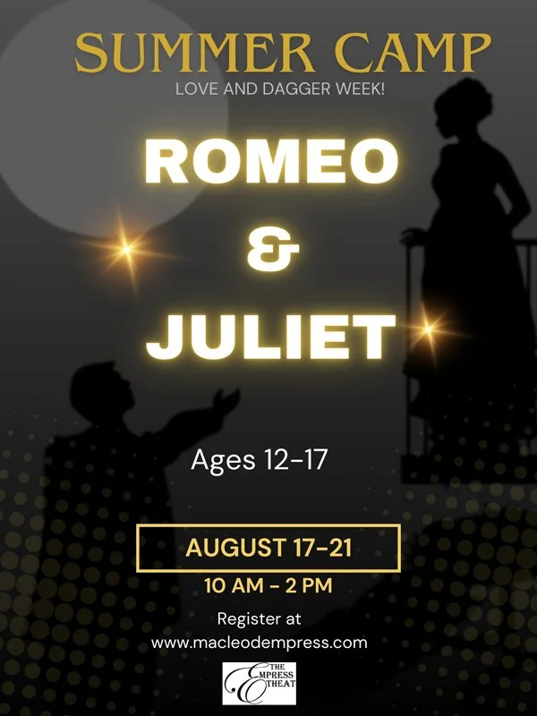 SUMMER CAMP - ROMEO AND JULIET - LOVE AND DAGGER WEEK!: Aug. 17-21 10:00 AM - 2:00 PM