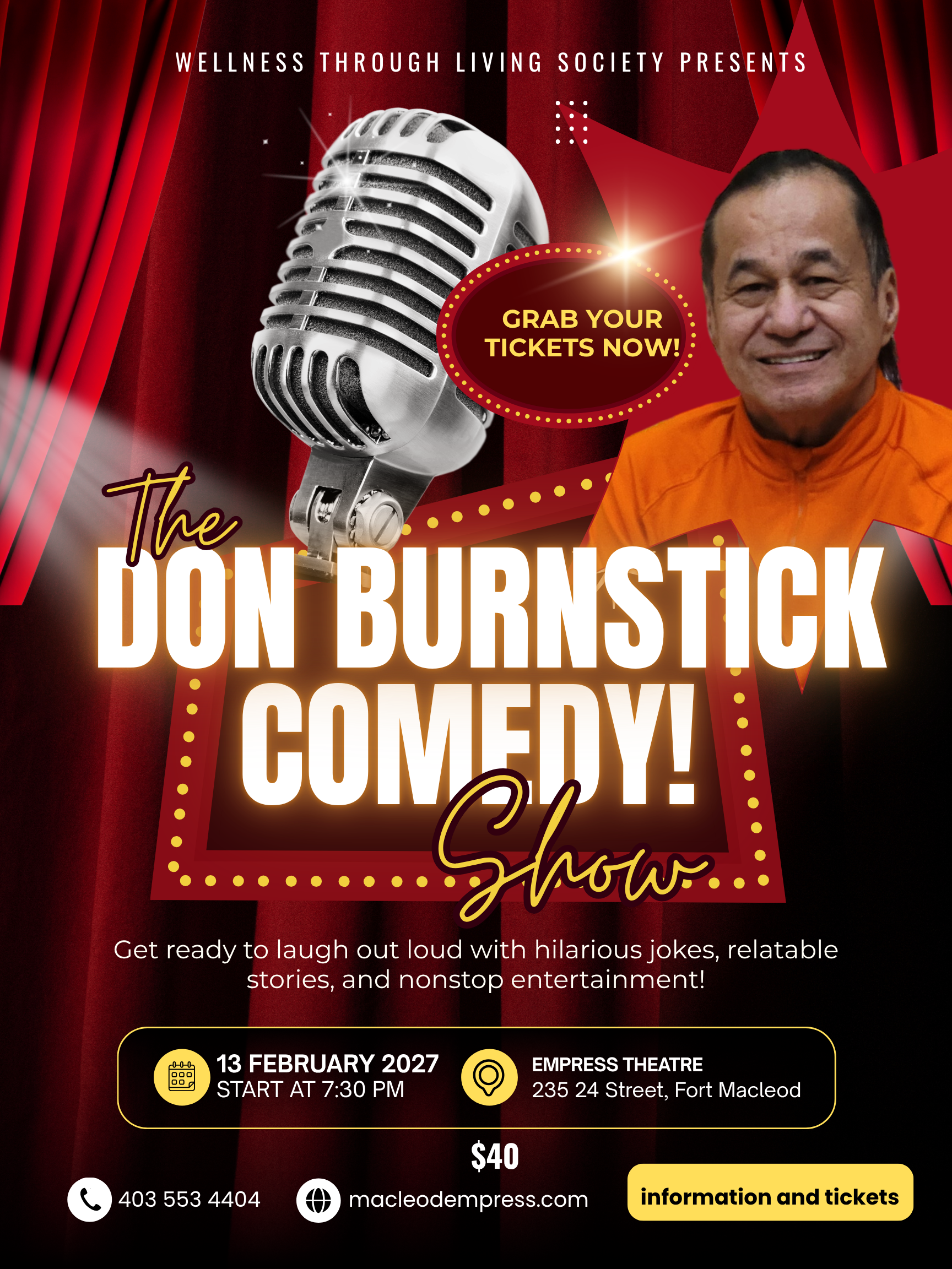 DON BURNSTICK COMEDY - FEBRUARY 3RD, 2026 - @ 7:30PM
