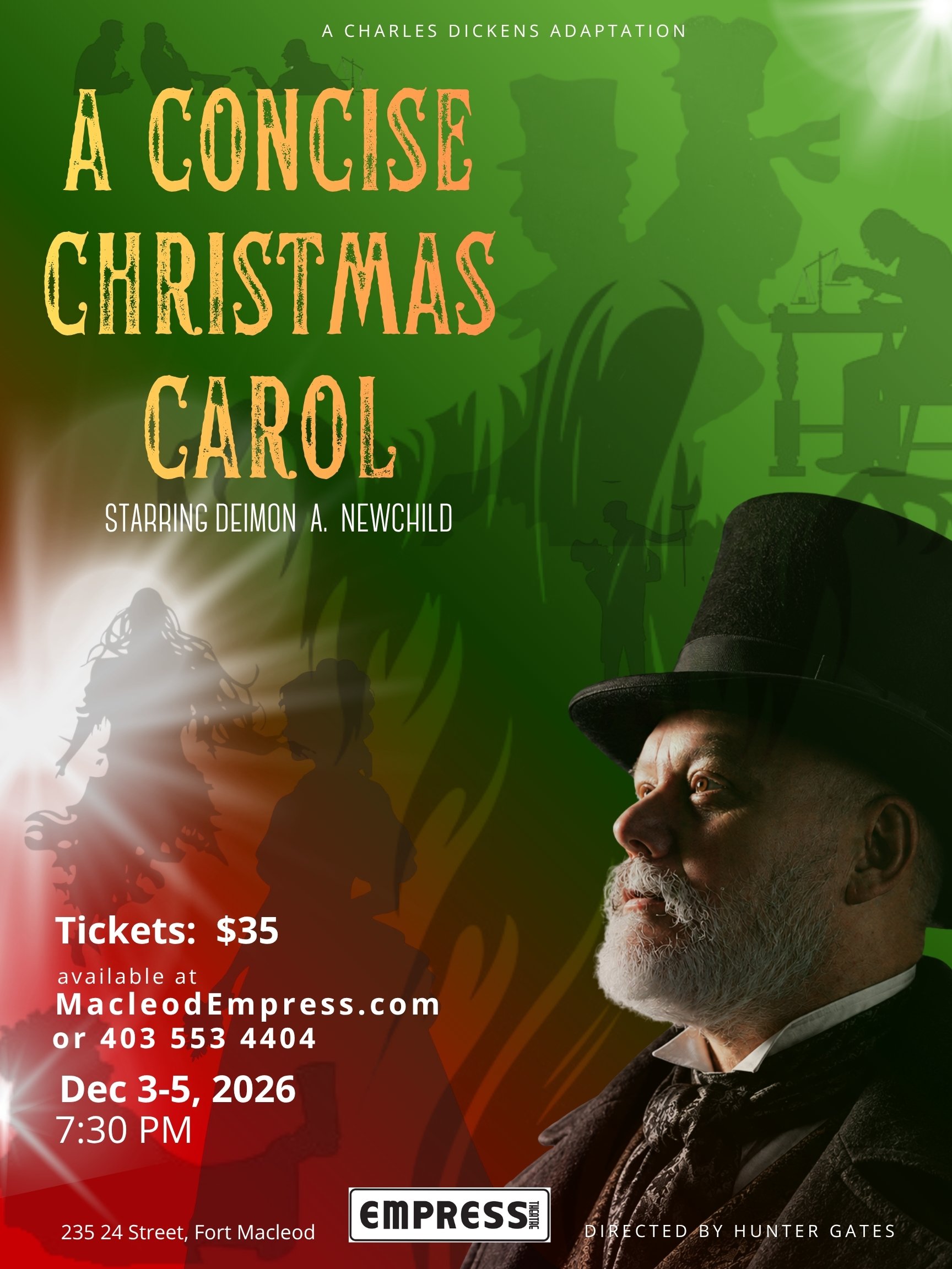 A CONCISE CHIRISTMAS CAROL - DECEMBER 3-5, 2026 - @7:30PM