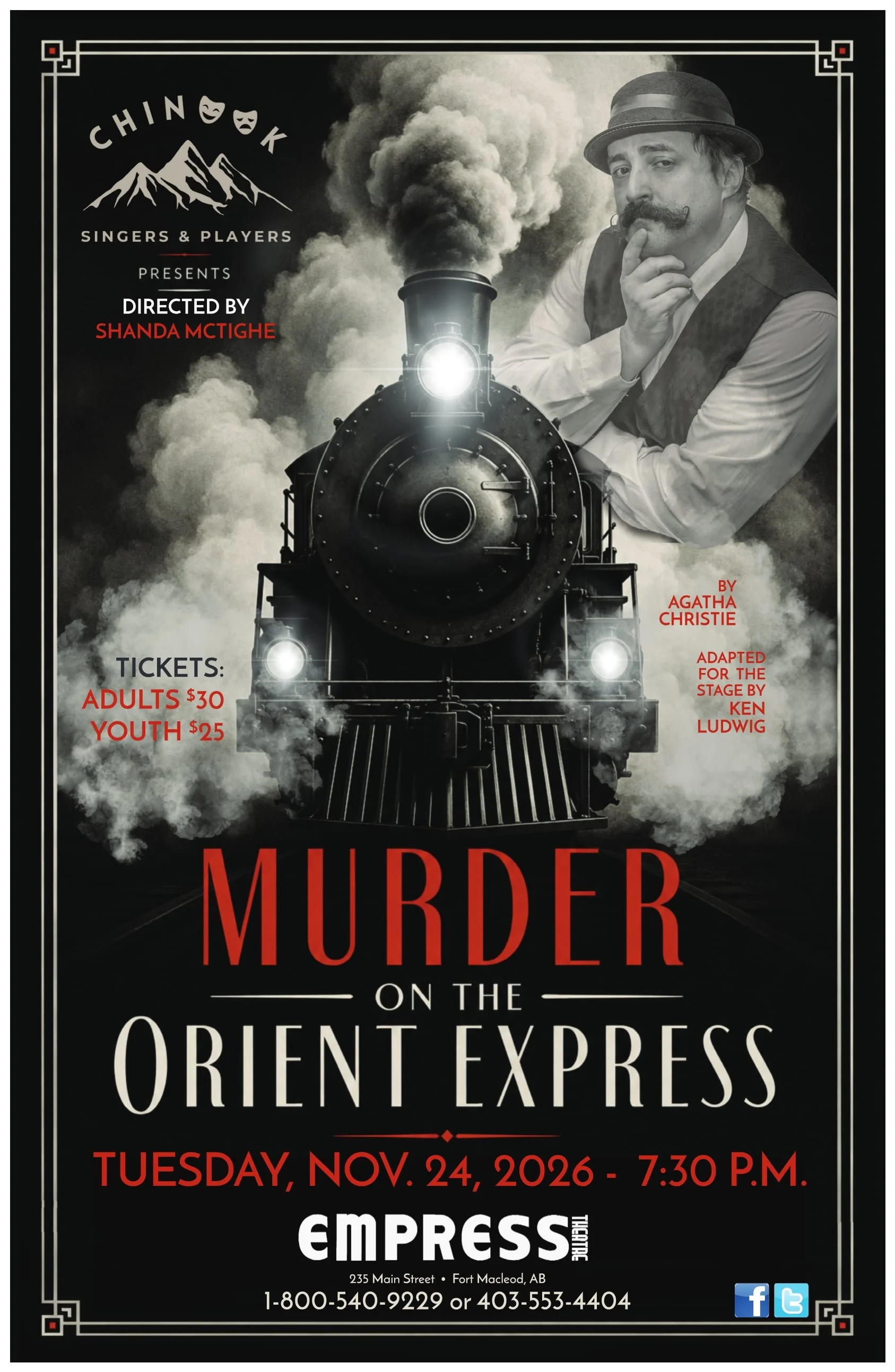 MURDER ON THE  ORIENT EXPRESS - NOVEMBER 24TH, 2026 - @7:30PM
