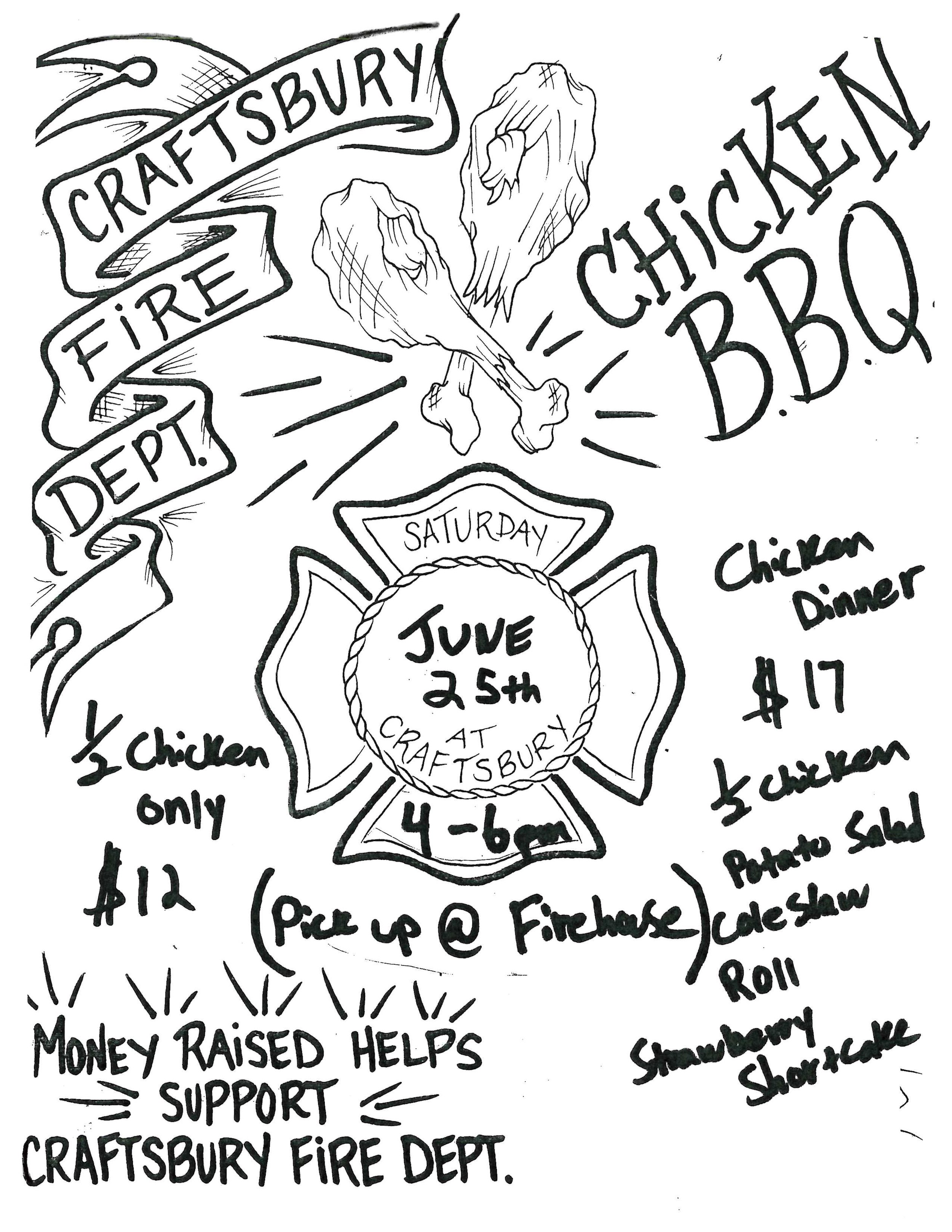 Fire Department Chicken BBQ! — Town of Craftsbury
