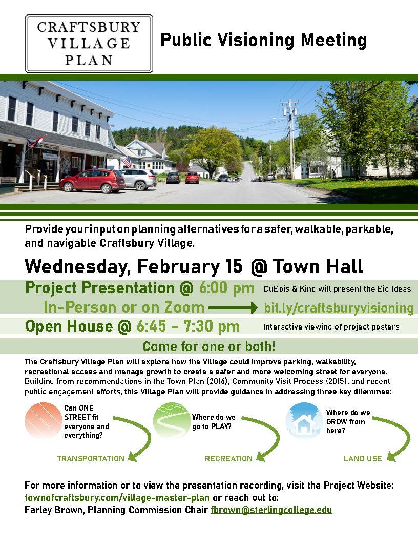 Public Visioning Meeting — Town of Craftsbury