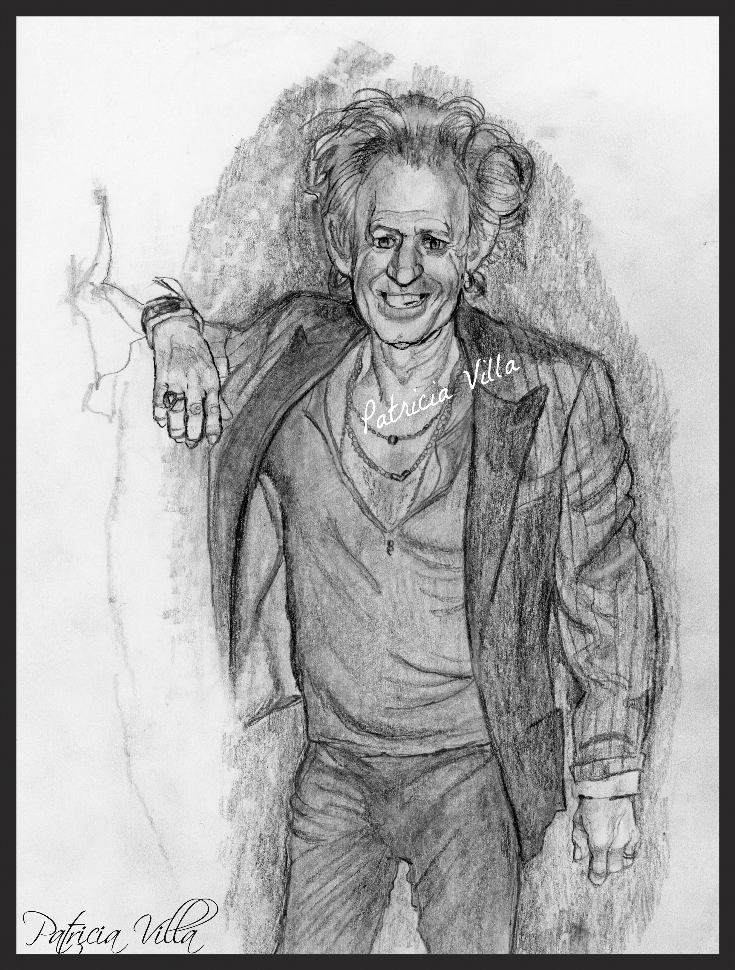 Drawing of Keith Richards