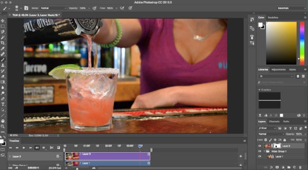 Step 6: Click on the mask and the brush tool and go through and clean up each frame with the brush. 