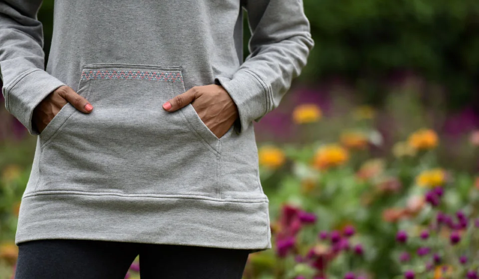 My Patagonia Monk sweatshirt with embroidered front kangaroo pockets, image©gunjanvirk