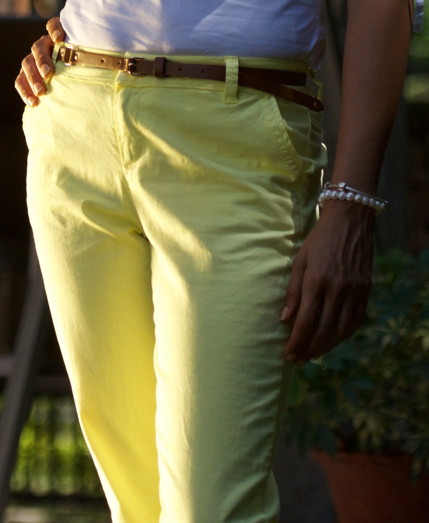 Shirt:Zara, Pants:Promod, Belt:Zara, Pearl Bracelet:Thomas Sabo, Silver Bracelet:Pandora. Image©gunjanvirk