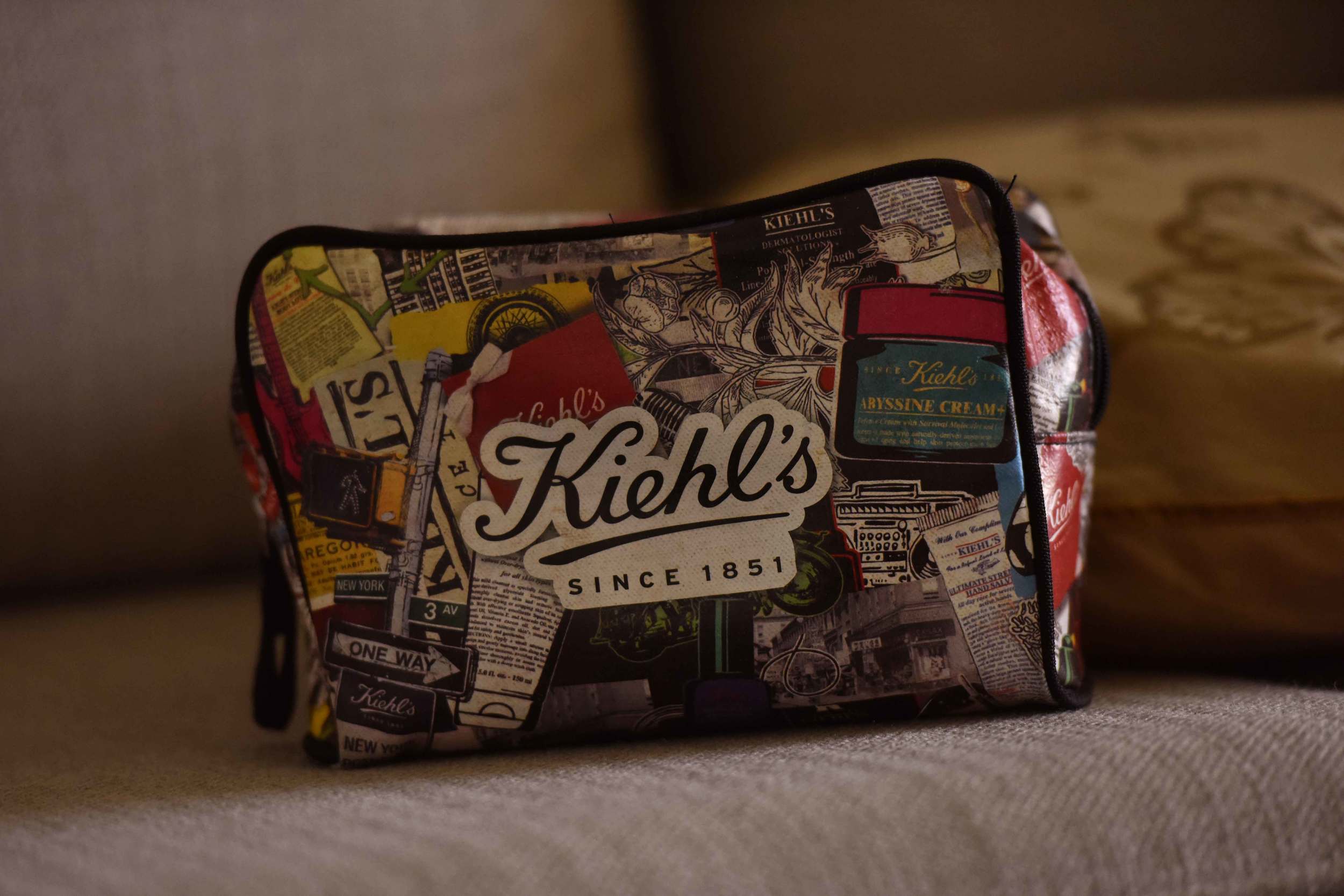 Keeping organised makes a photoshoot fun. The Kiehl's make-up bag. Image©gunjanvirk