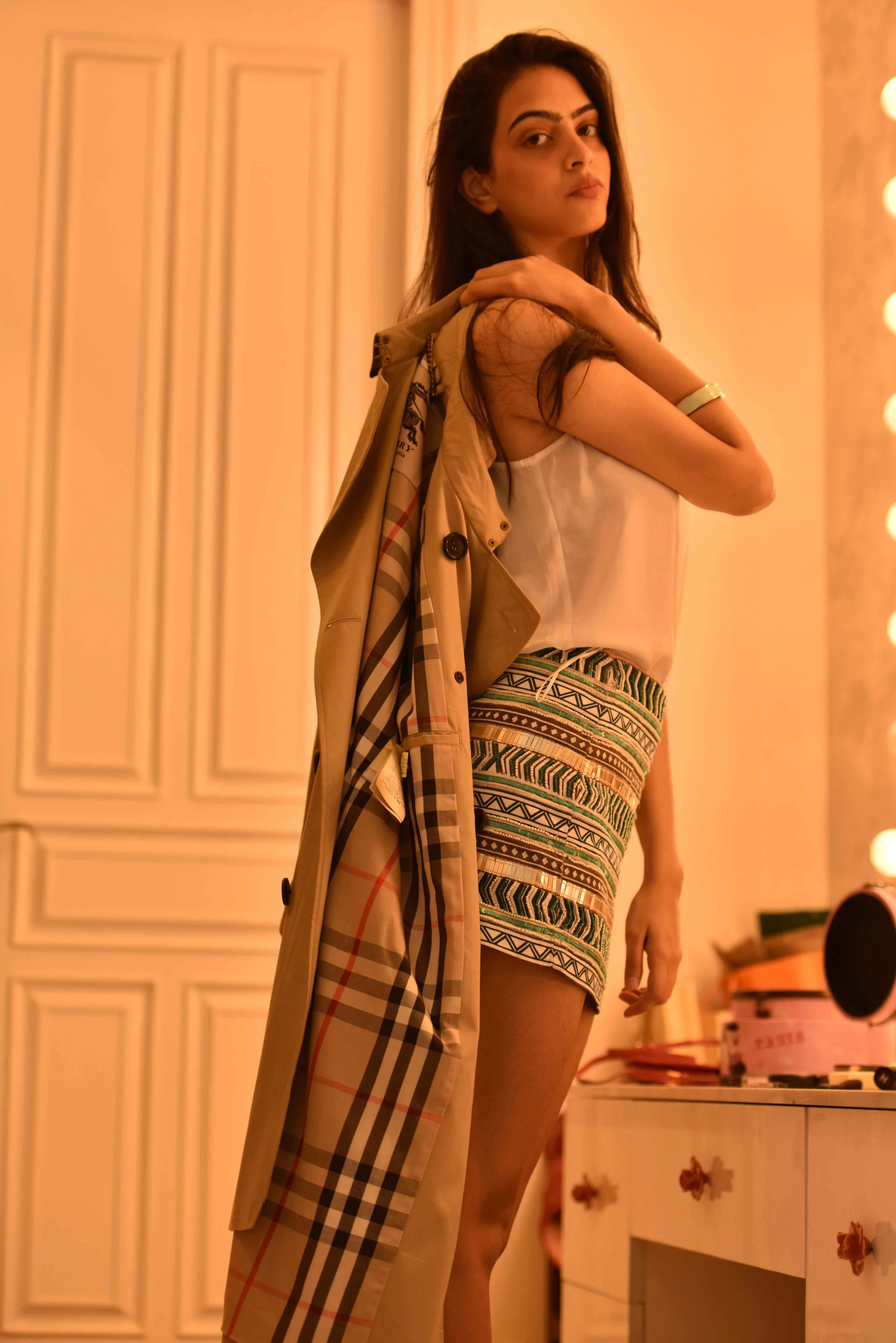 The Burberry trench. Image©gunjanvirk, Model: Mannat Dhaliwal.