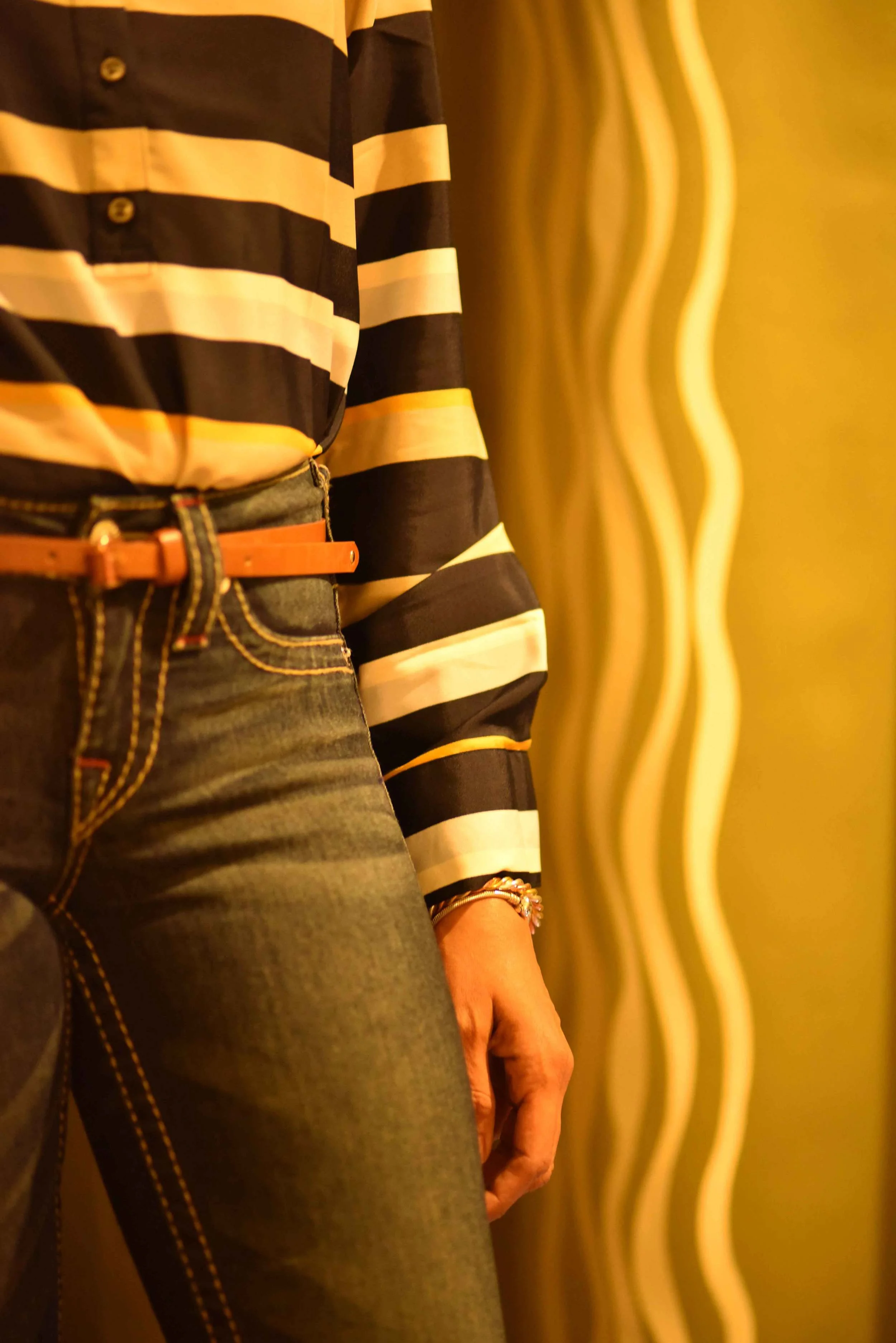 True Religion jean leggings with an Ann Taylor striped top. Image©gunjanvirk