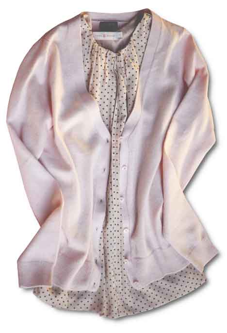 My Tory Birck silk top with a Talbots cashmere sweater, image©gunjanvirk