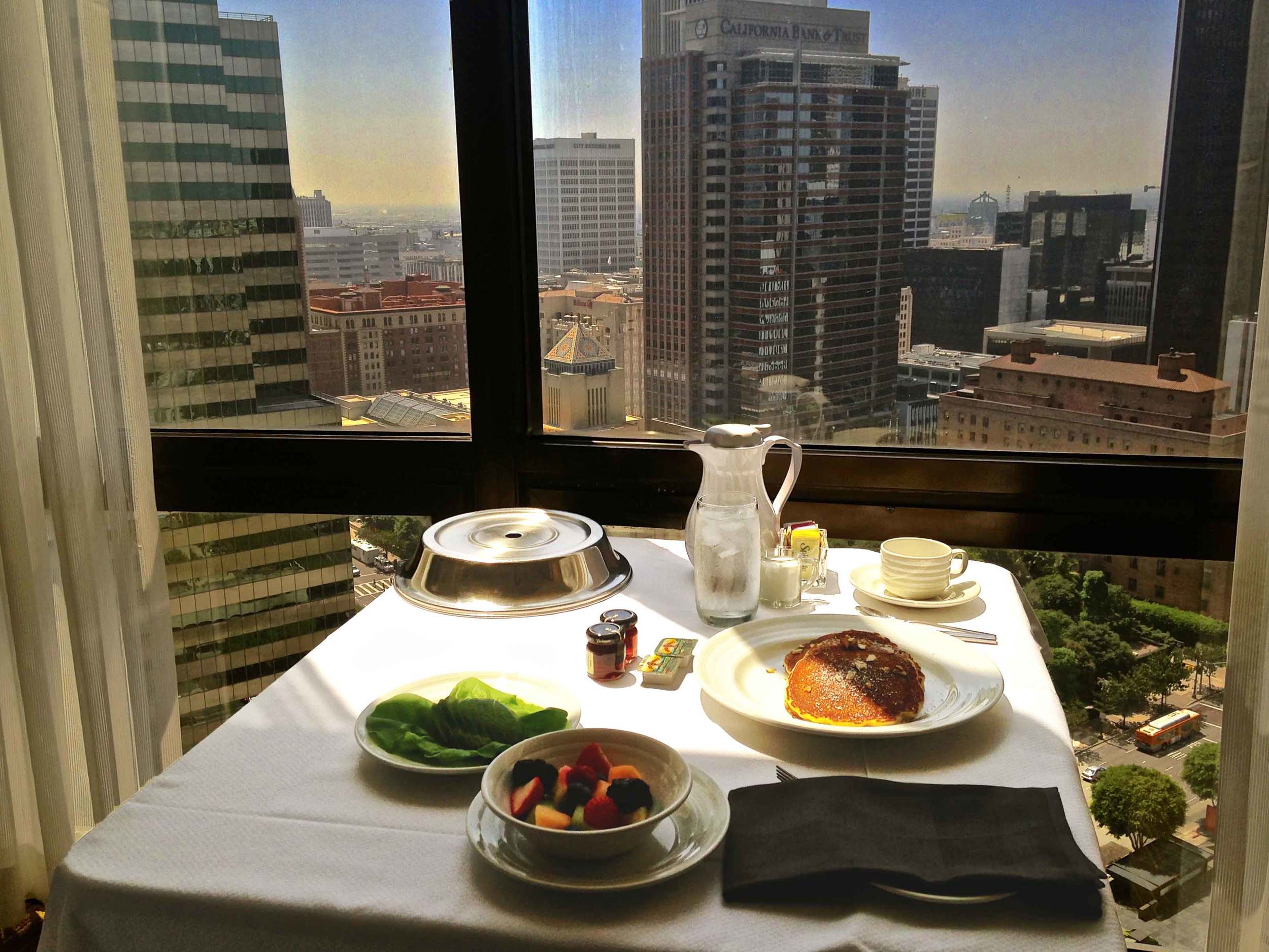 Breakfast in room, in-room dining, Westin Bonaventure, L.A. Image©sourcingstyle.com