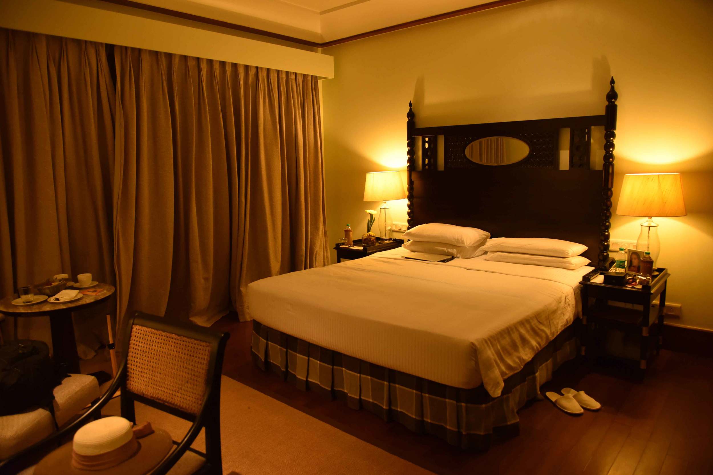 My room after the evening turndown service, so inviting! Park Hyatt Goa Hotel. Image©sourcingstyle.com.