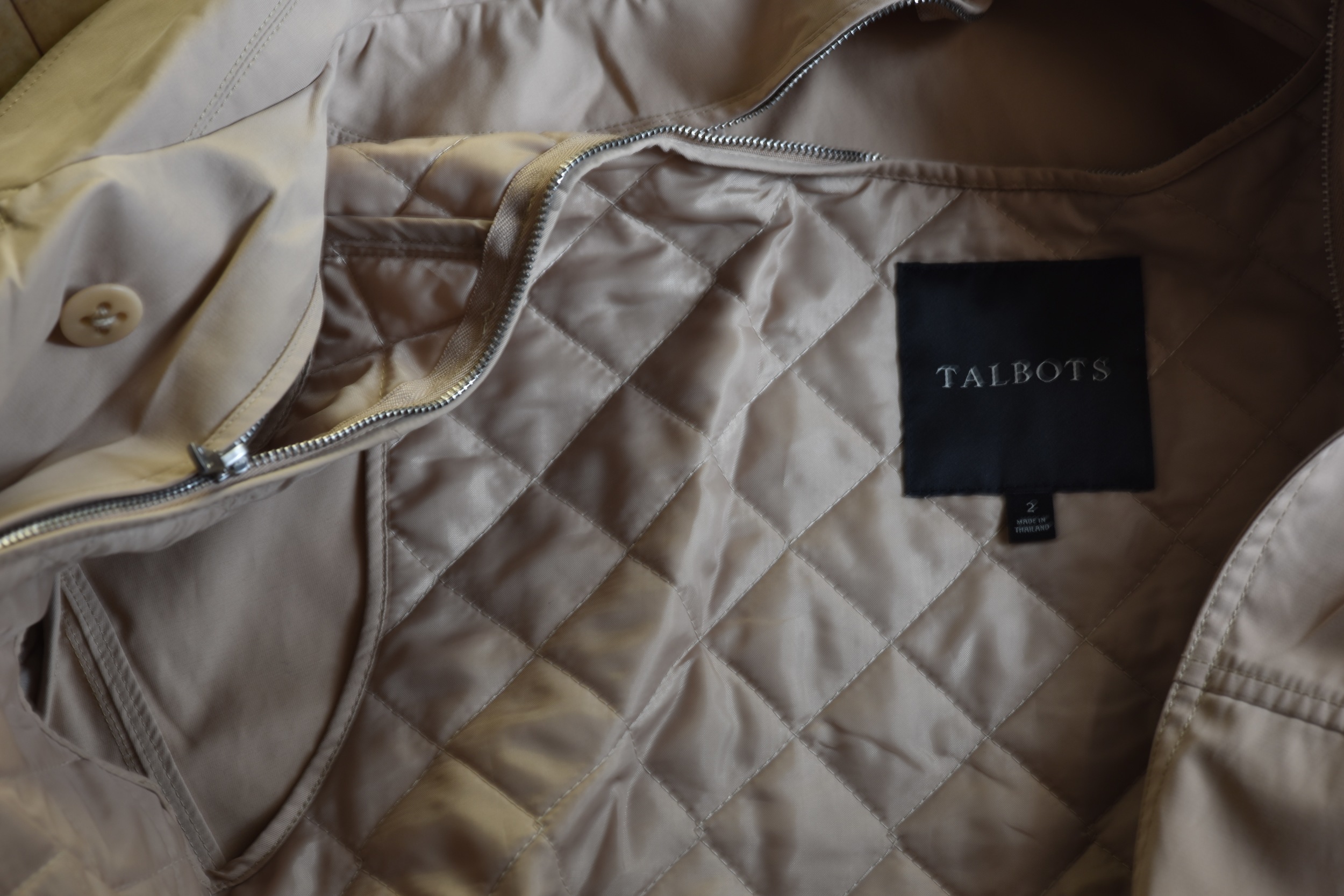 My Talbots Trench has a removable quilted lining that can be zipped up when it gets cold or taken off for warm weather! Image©gunjanvirk
