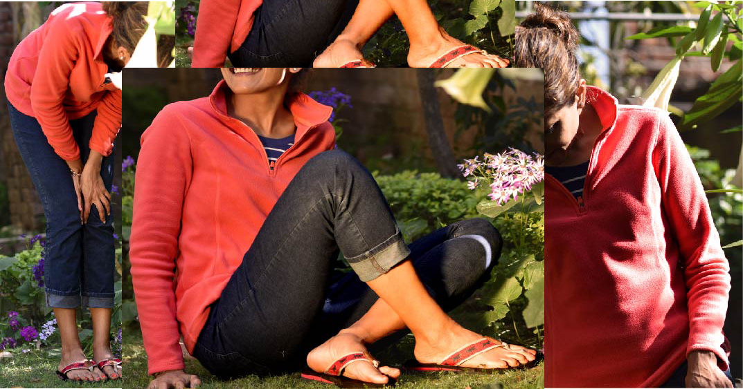 Jjill jeans, Eddie Bauer fleece jacket, Ralph Lauren full sleeves tee, LLBean flipflops. Image©gunjanvirk