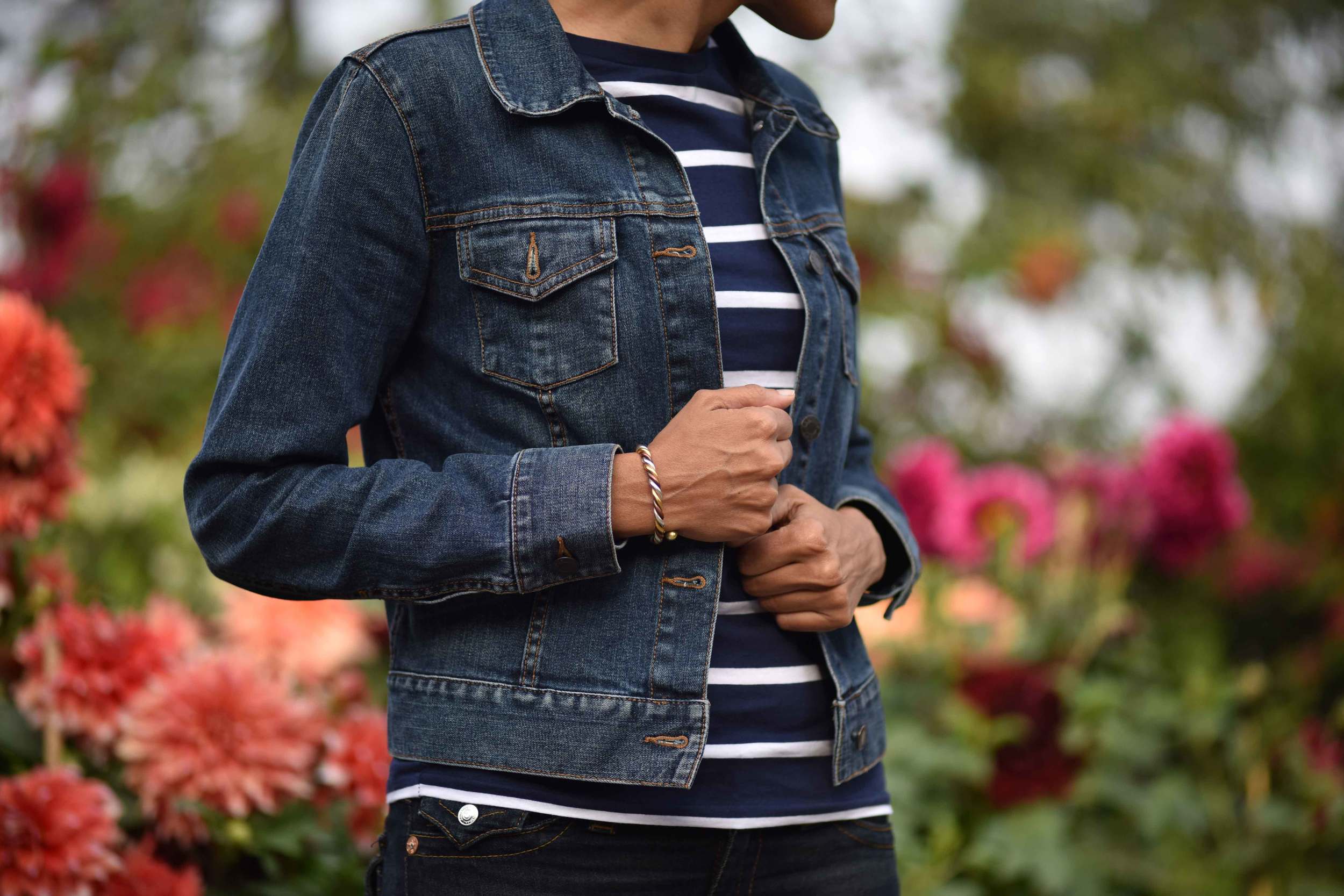 This Talbots denim jacket is so fun! Dresses up even your pajamas! I love it! Image©gunjanvirk