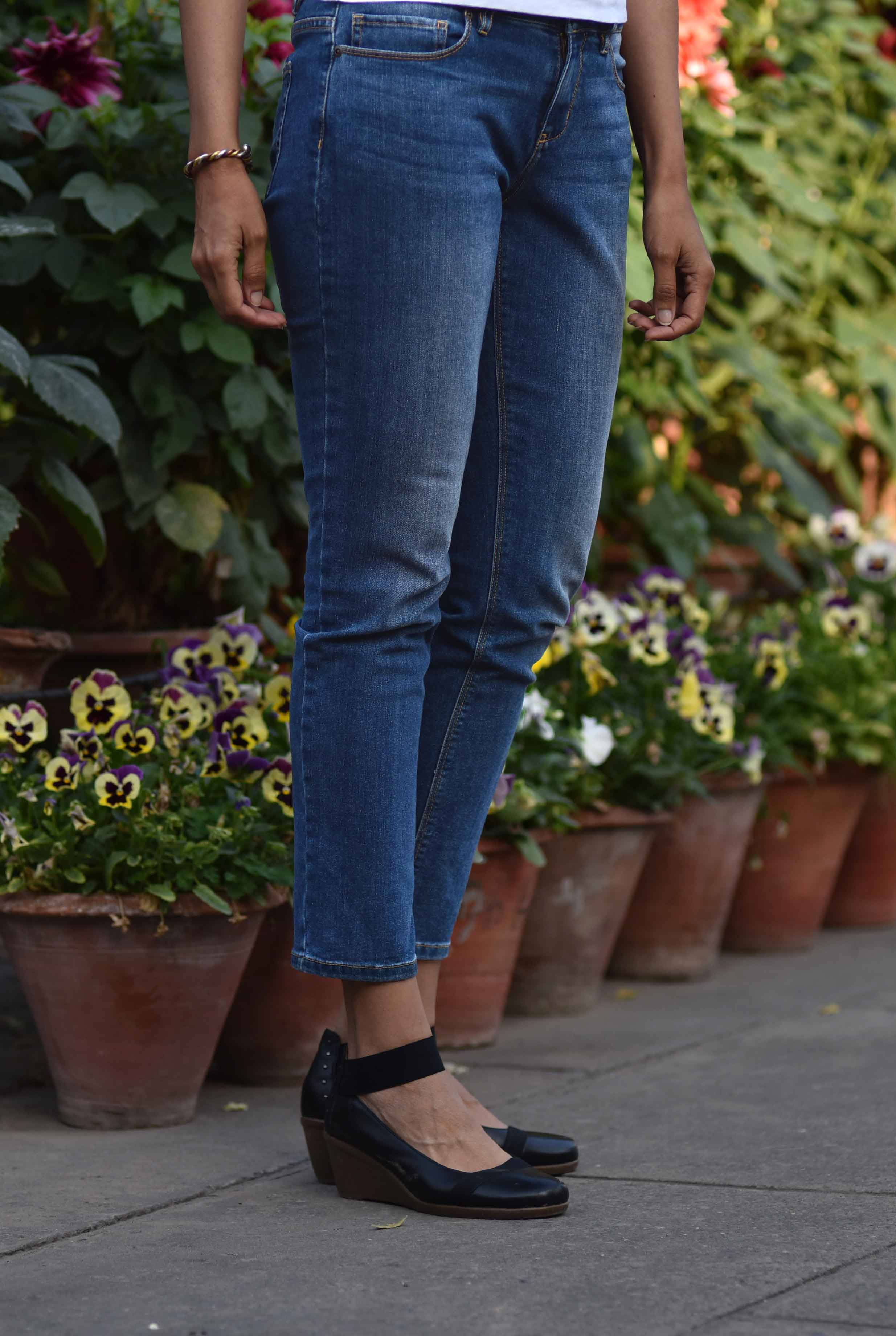 The JJill Authentic Fit Slim Ankle Jeans are great for outings! Image©gunjanvirk