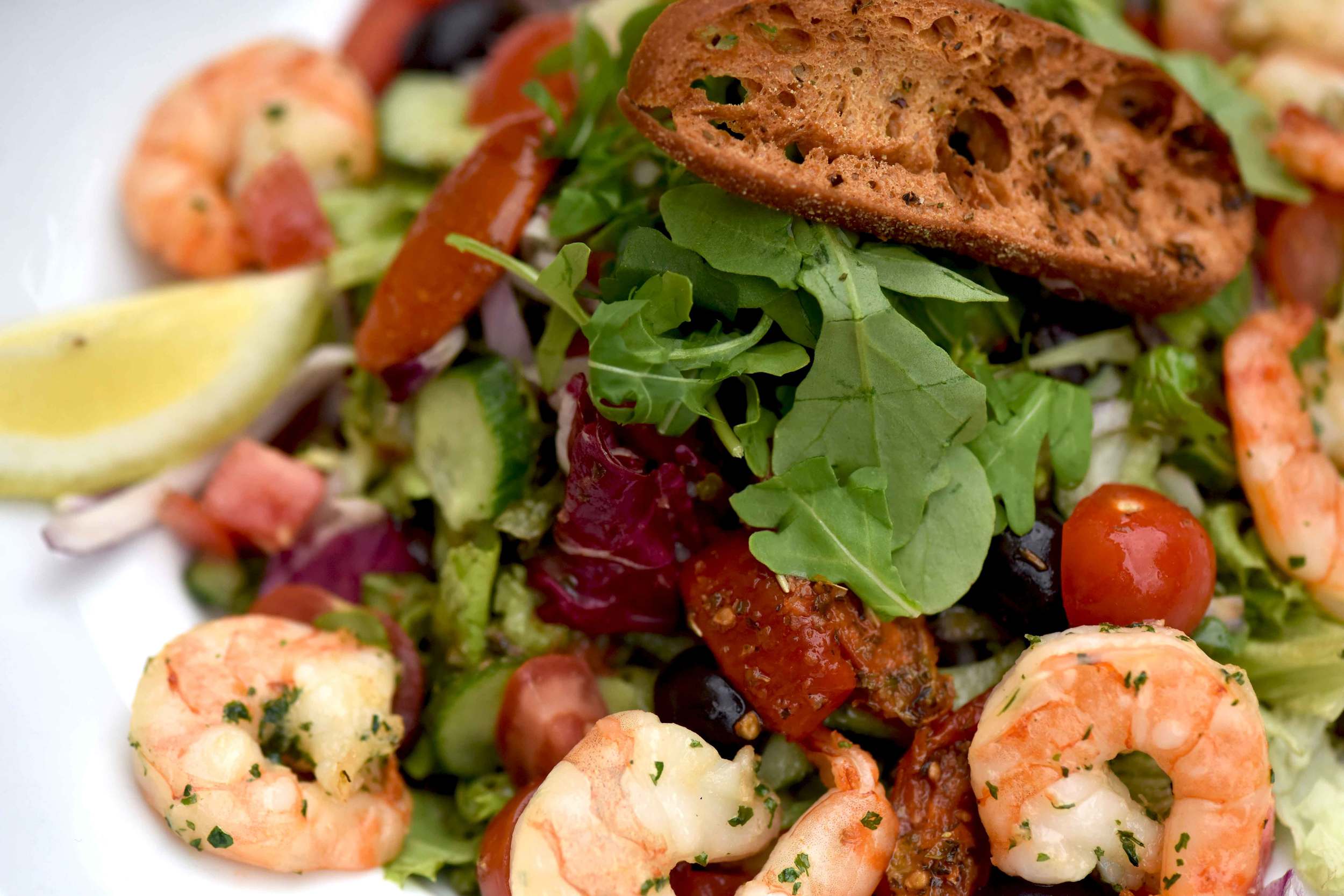 Seafood salad, Café-Pizzeria Staccato, Designer Outlet Roermond, Netherlands. Photo: Gunjan Virk, image©sourcingstyle.com