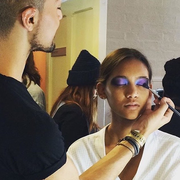 Behind the scenes for @bora_aksu with the amazing @_georginagraham, #makeupbydandelgado