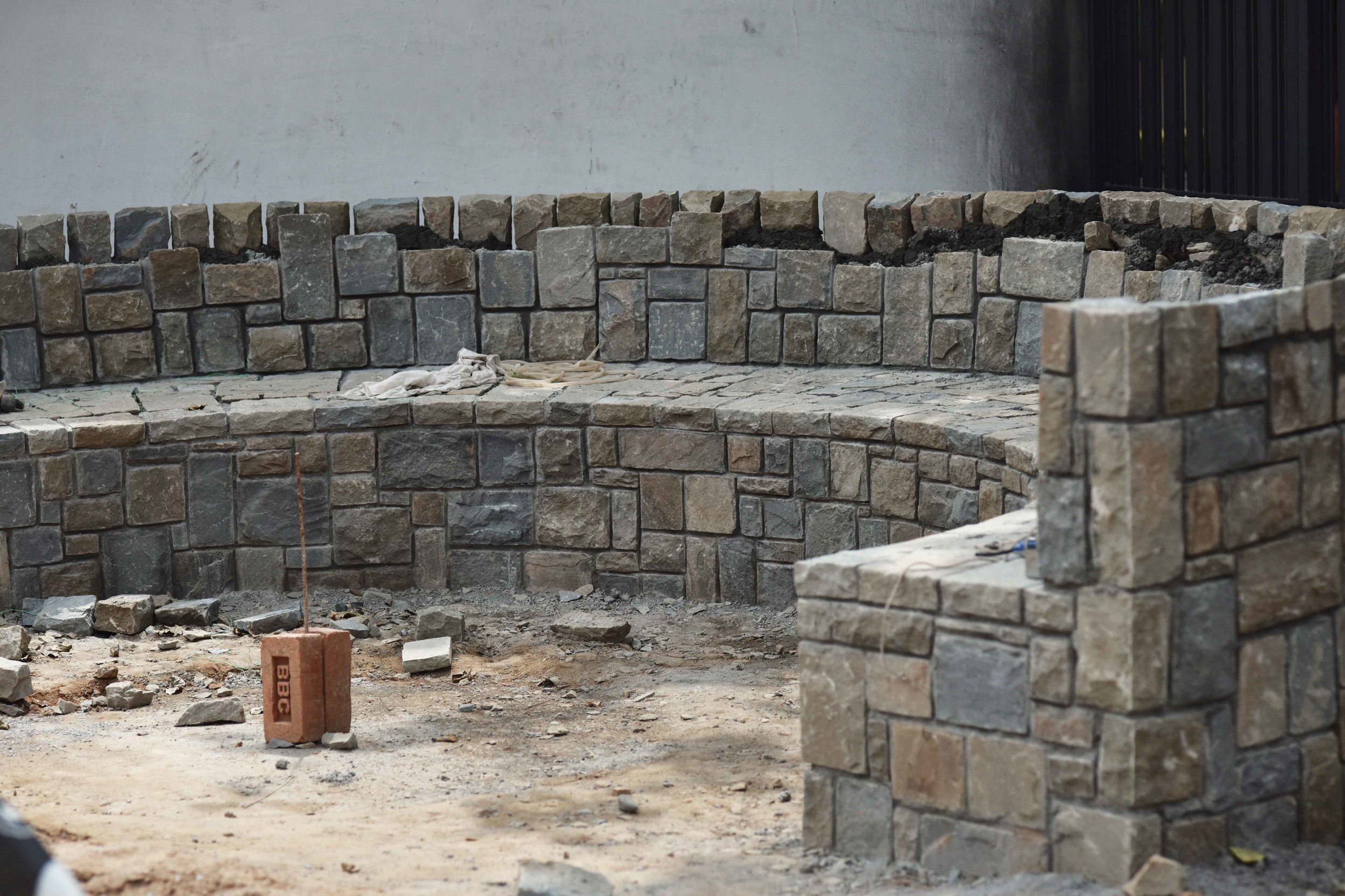 Work in progress, outside seating, landscape design by Geeta Singh. Image©sourcingstyle.com