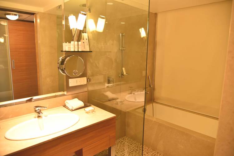 Radisson Blu Hotel, bathroom, showers, Business Class room, Ranchi, Jharkhand, India. Image©sourcingstyle.com.