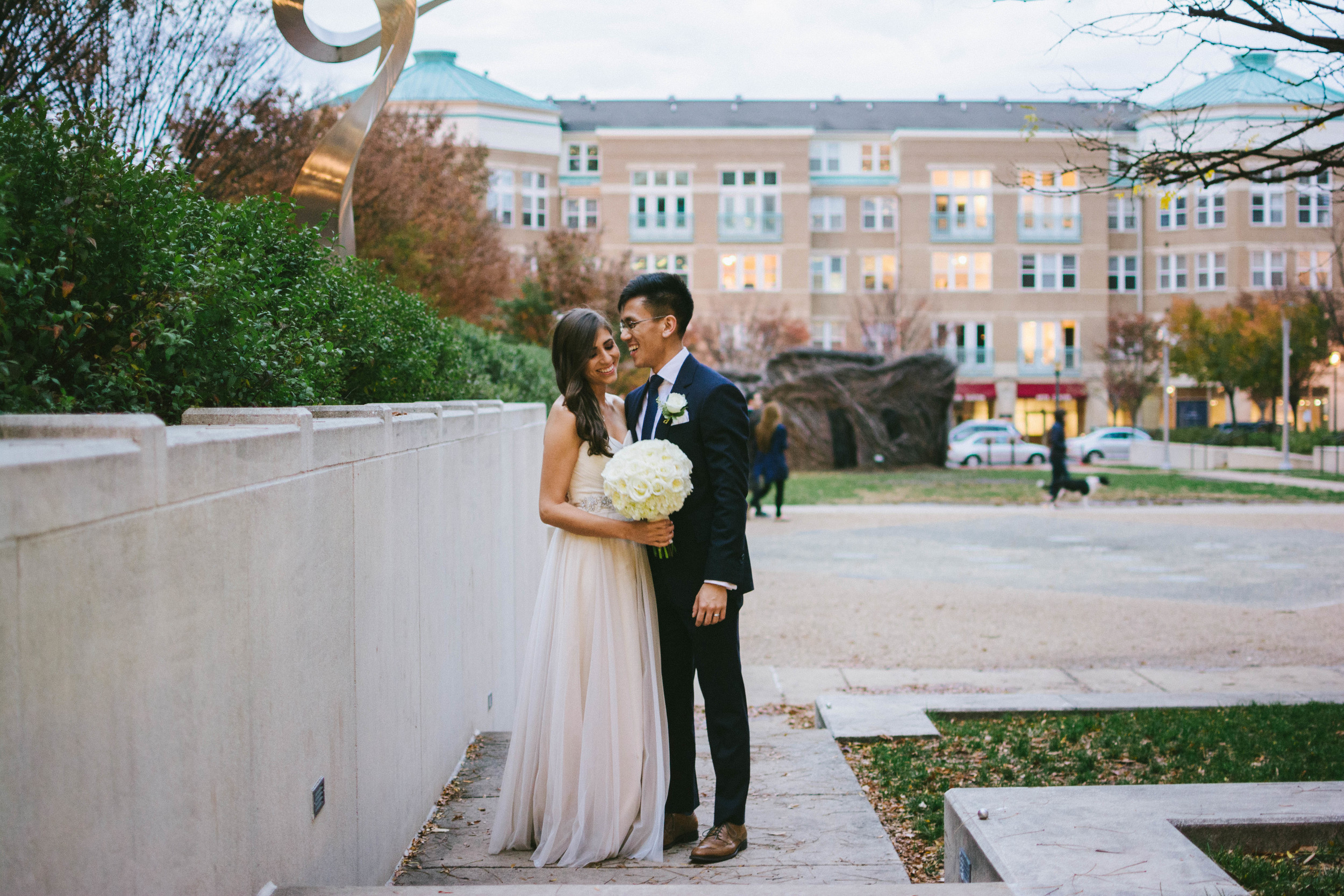 An intimate, evening Reston Town Center Wedding| Reston, Virginia Wedding Photography: Kenneth + Sarah
