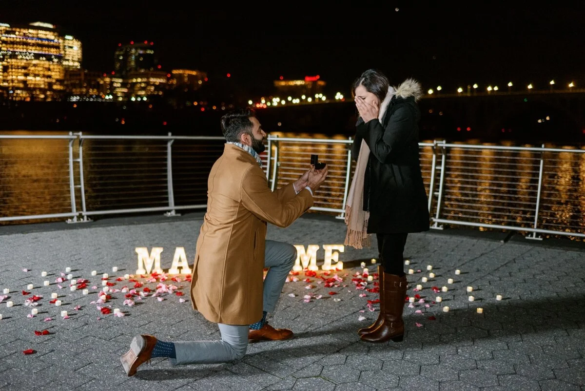 Candlelit Washington DC Proposal: Mudasir + Masooma