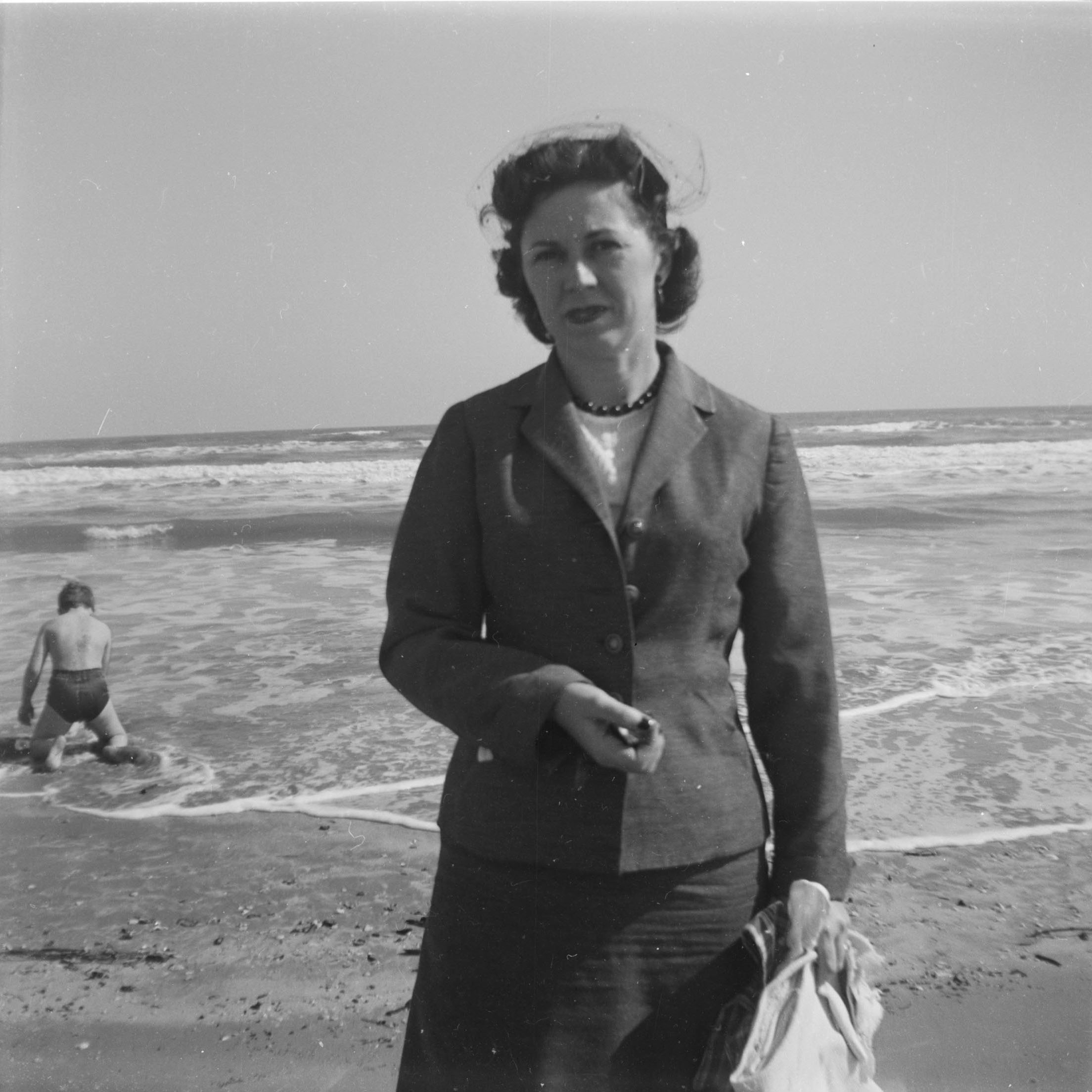 My Grandmother, by my Father, with the Brownie camera; Galveston 1955 (that's my uncle in the background)