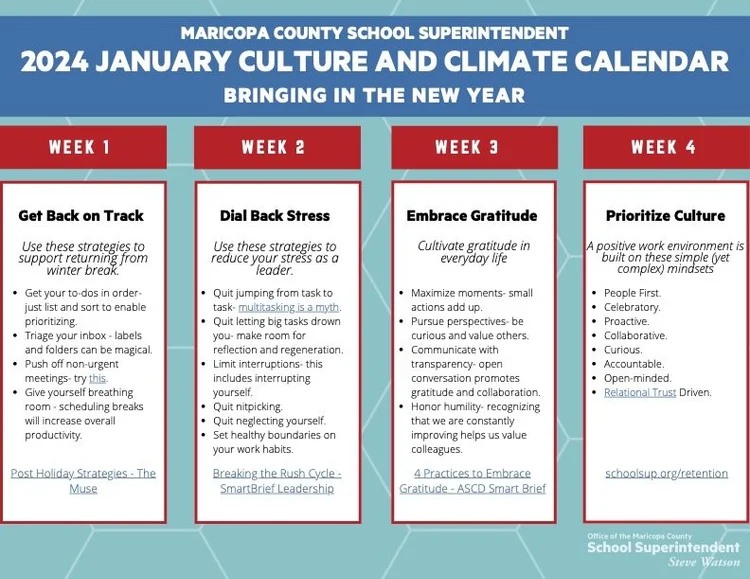 Dial Back Stress — Culture and Climate Calendars — Office of Maricopa