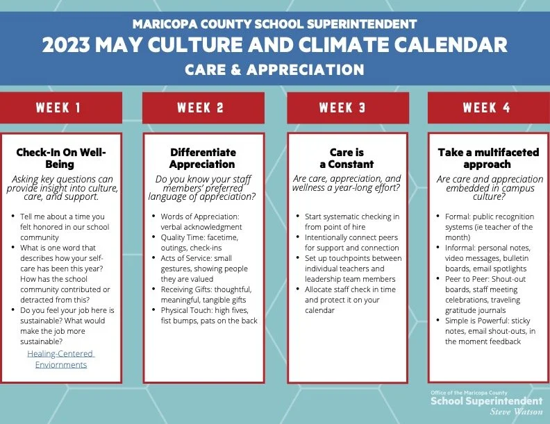 ️ Care and Appreciation — Culture and Climate Calendars — Office of