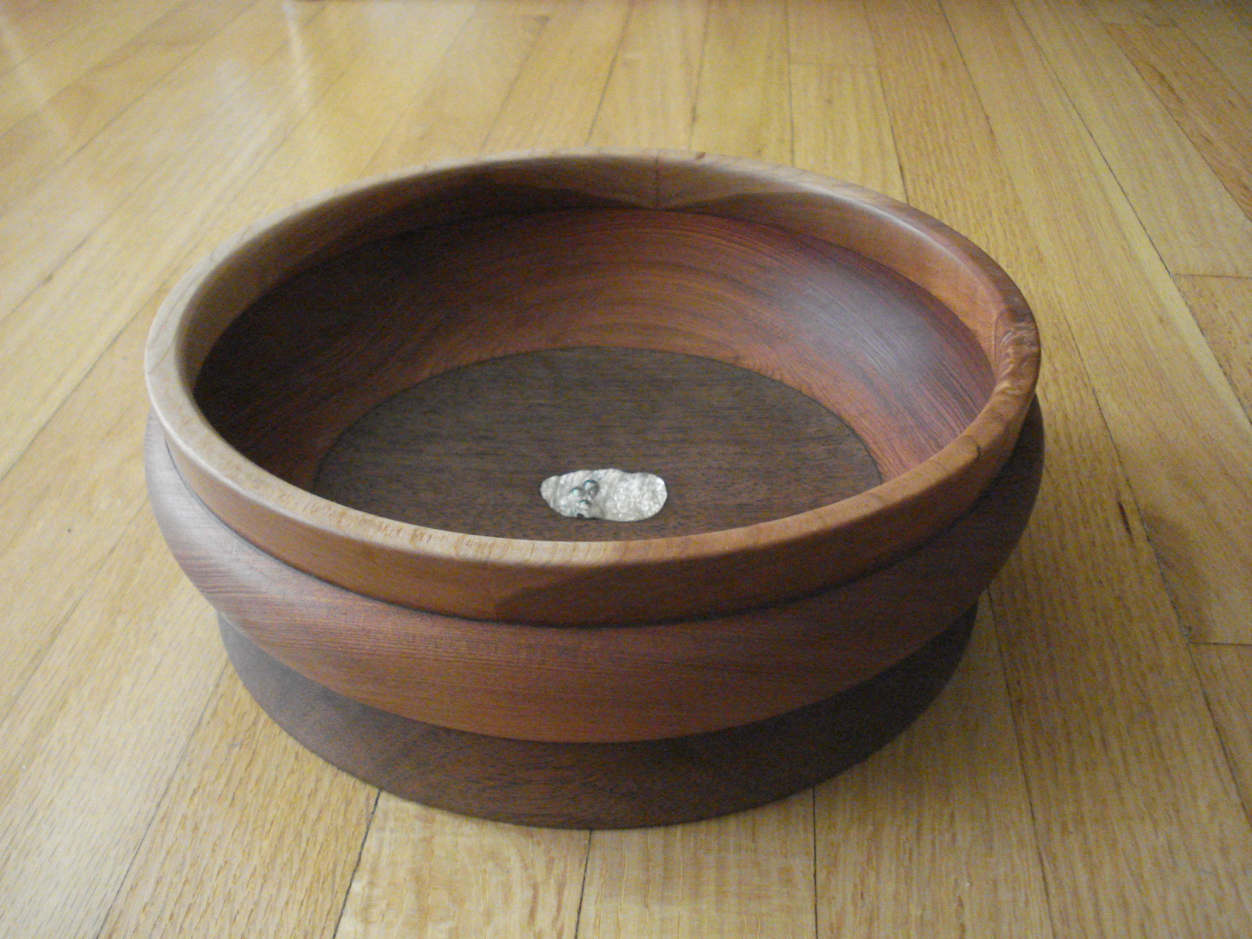  Wood bowl - Cherry,&nbsp;Walnut and Abalone, 8w X 5"h 