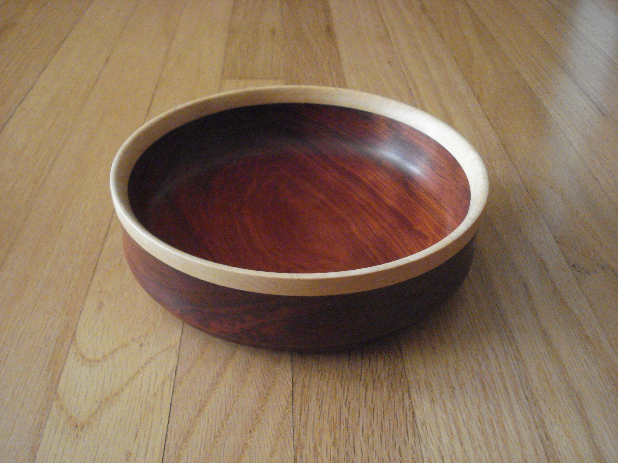  Wood bowl - Rosewood and Maple, 5w X 3"h 